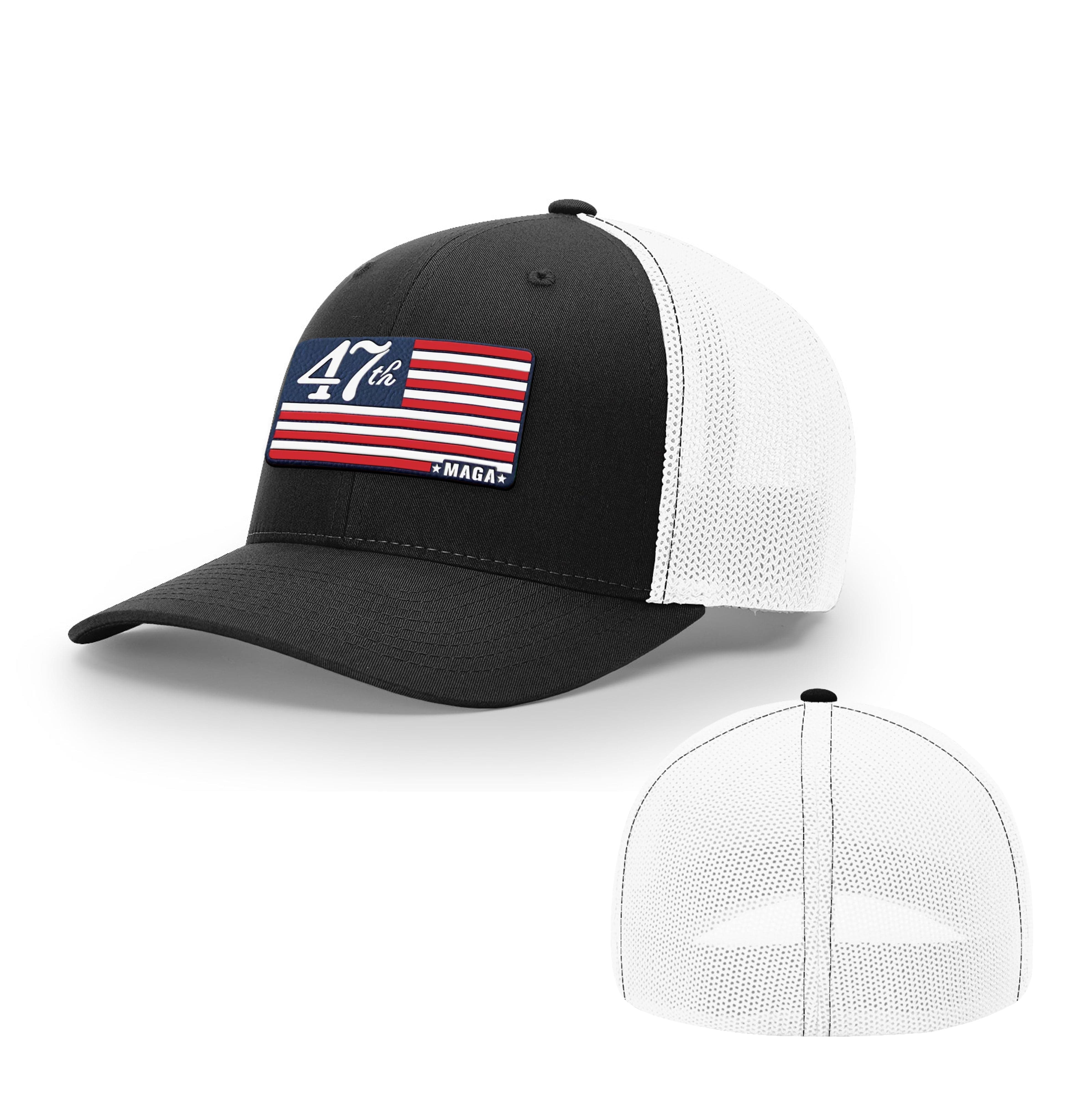 Trucker R-Flex / Black/ White / SM/MD MAGA 47 Flexfit Hat maga trump