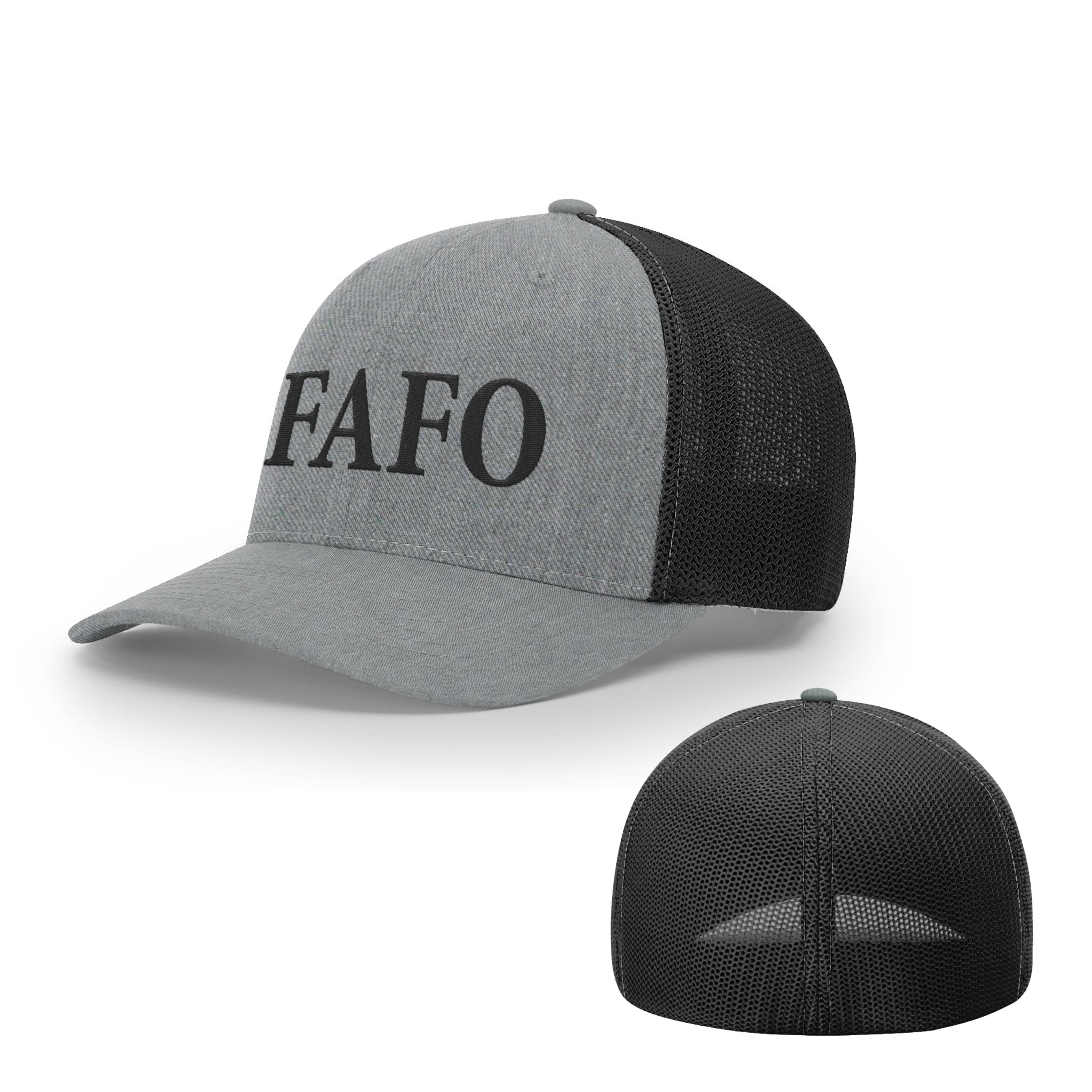 Trucker R-Flex / Heather Gray/Black / S/M FAFO Flexfit Hat maga trump