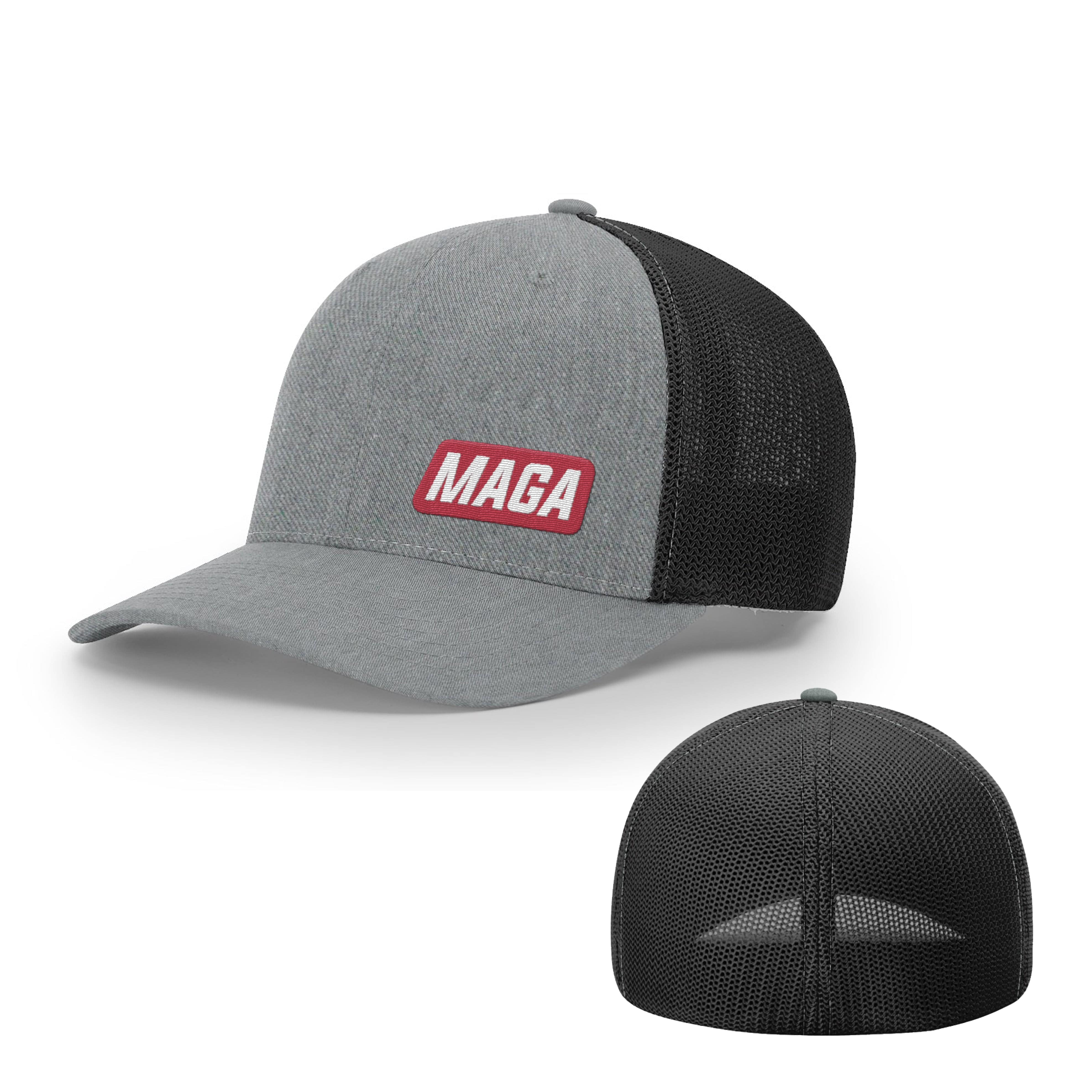 Trucker R-Flex / Heather Grey/ Black / SM/MD MAGA Flexfit Hat maga trump