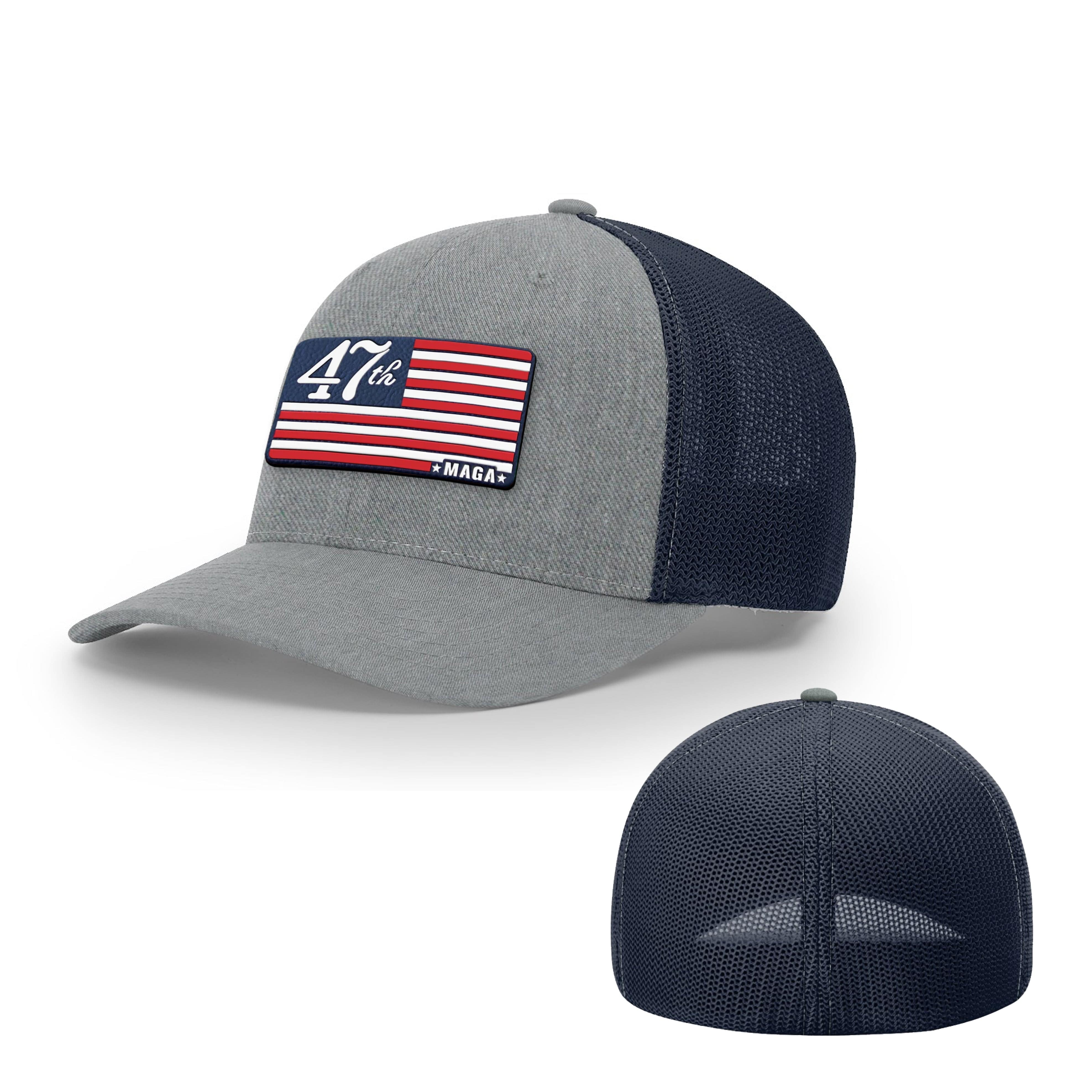 Trucker R-Flex / Heather Grey/ Navy / SM/MD MAGA 47 Flexfit Hat maga trump