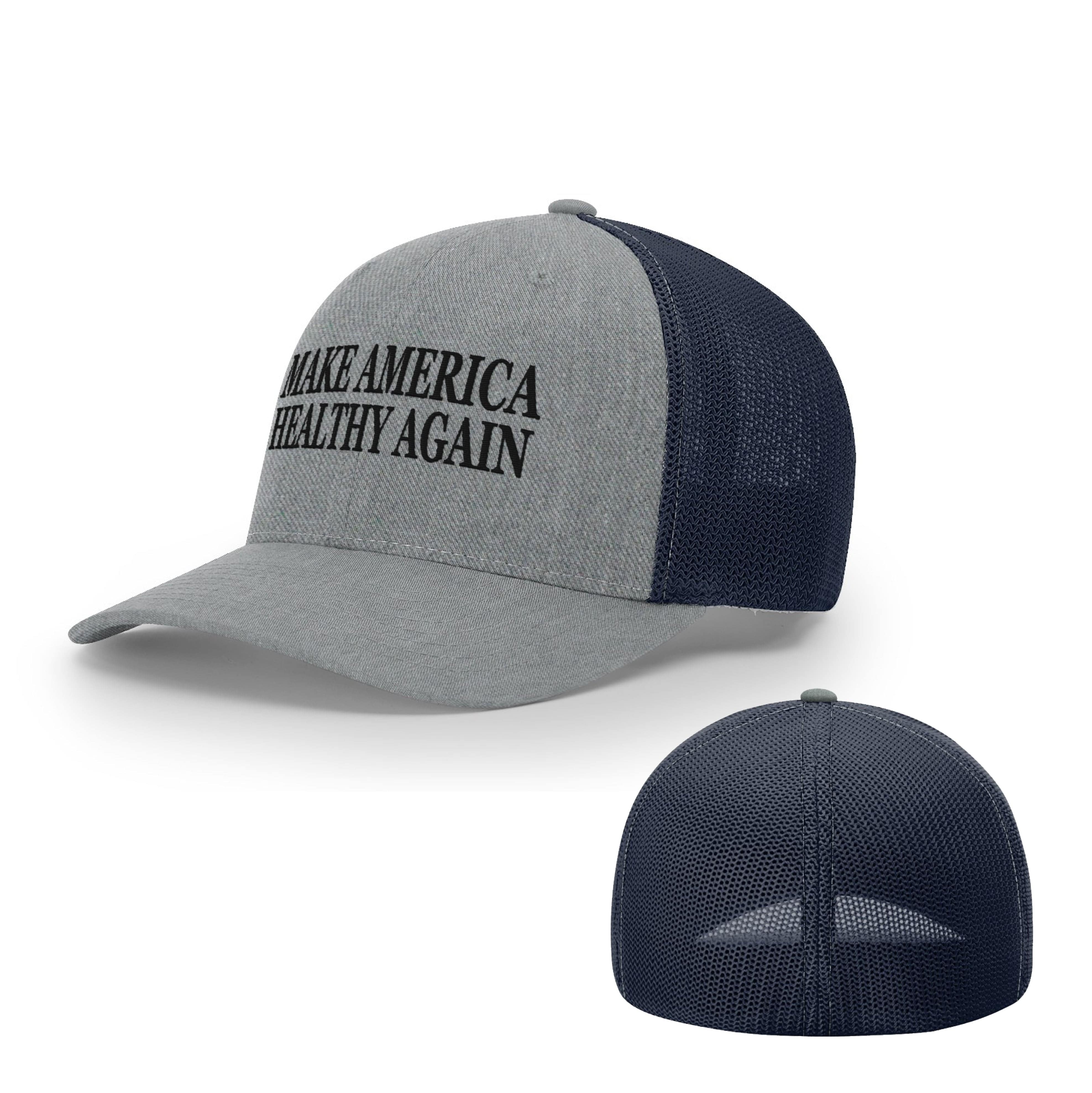 Trucker R-Flex / Heather Grey/ Navy / SM/MD Make America Healthy Again Flexfit Hat maga trump