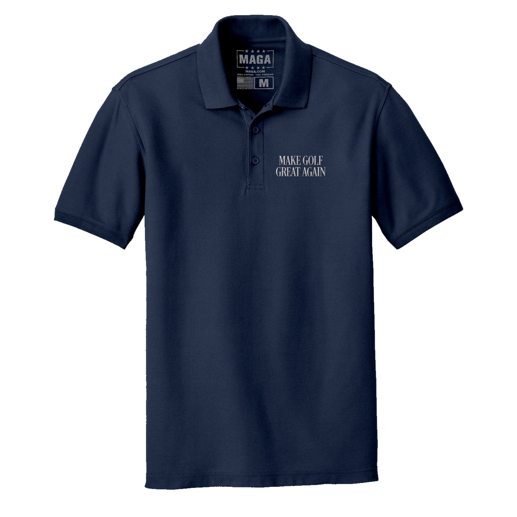 True Navy / S Make Golf Great Again Polo Shirt maga trump