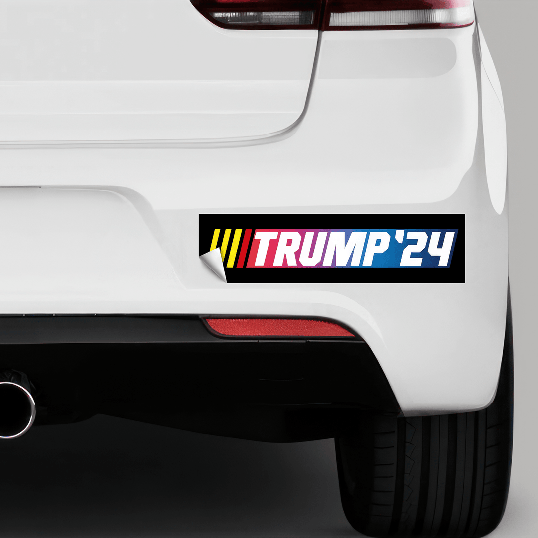 Trump 24 Nascar Bumper Sticker maga trump