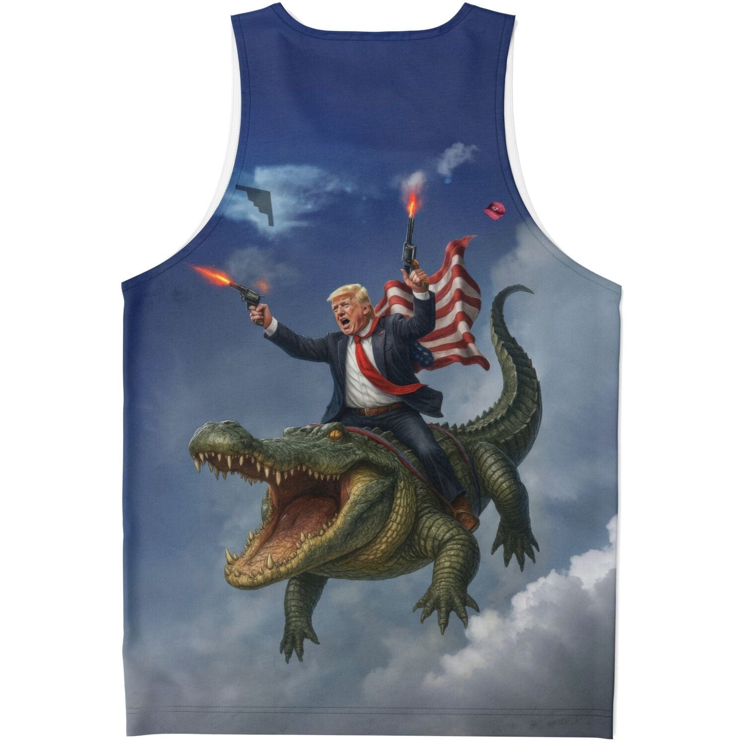 Trump Riding Alligator All Over Print Tank Top maga trump
