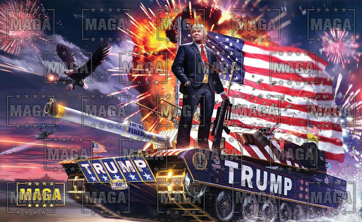 Trump Tank Flag - Double Sided maga trump