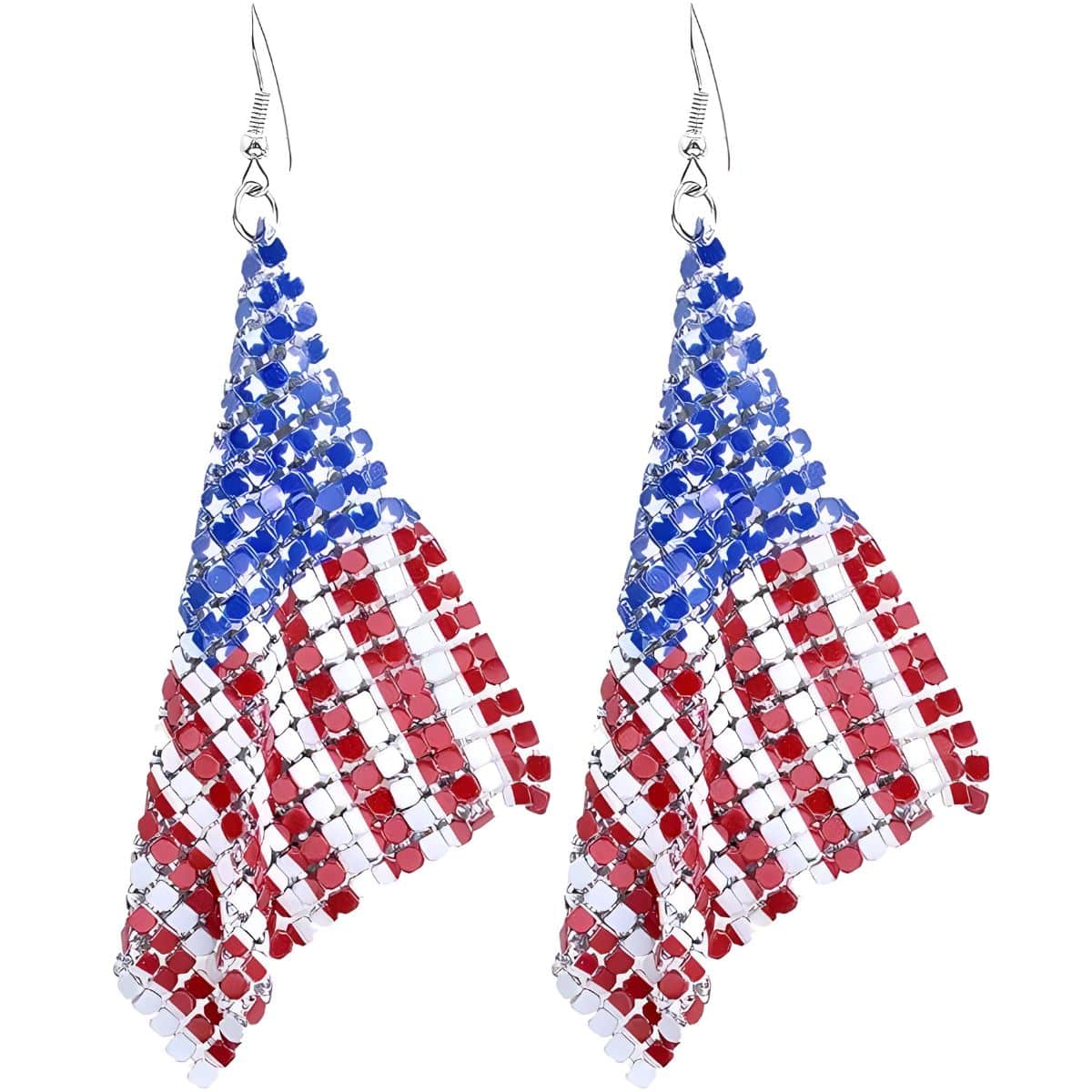 USA Flag Drop Dangle Earrings maga trump