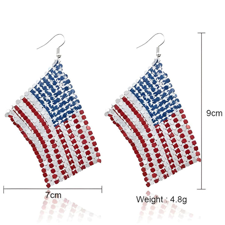 USA Flag Drop Dangle Earrings maga trump