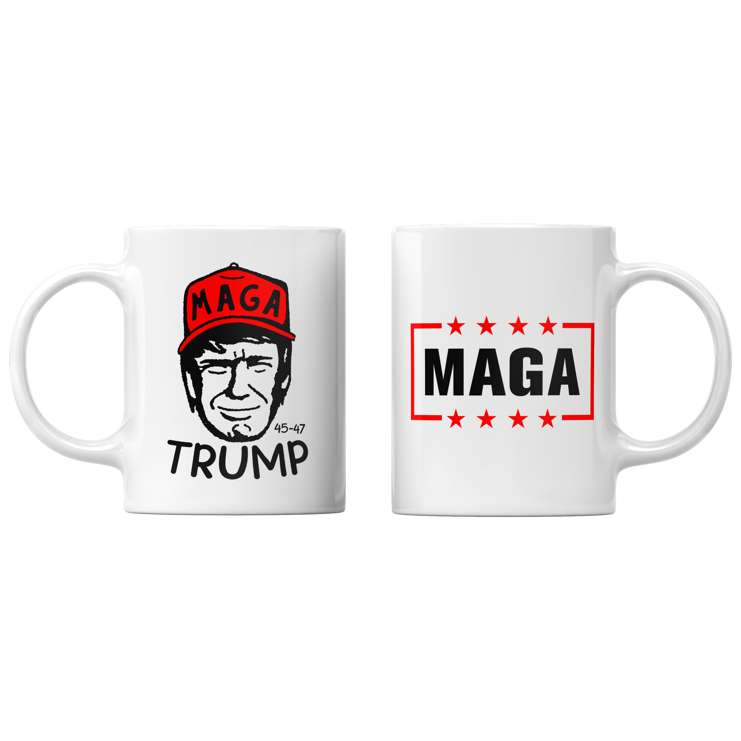 White Doodle Trump Mug maga trump