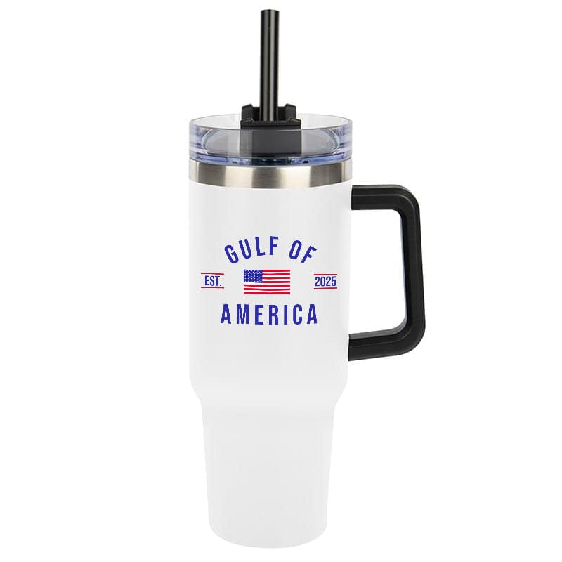 White Gulf of America EST 2025 Tumbler maga trump