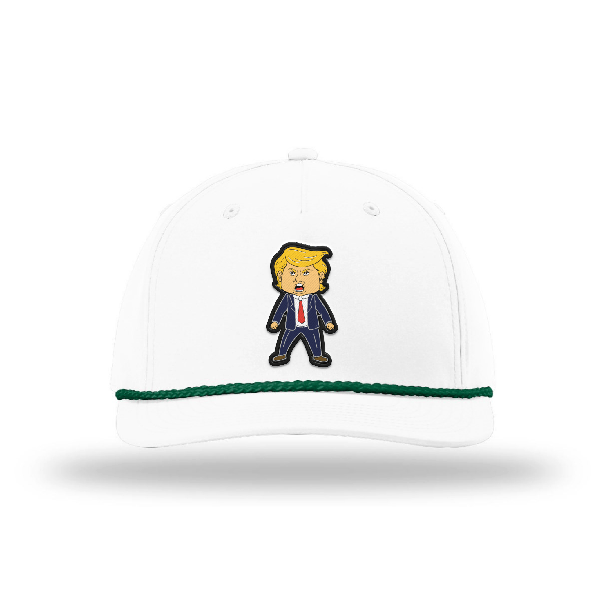 White/Kelly Green Happy Trump Rope Hat maga trump