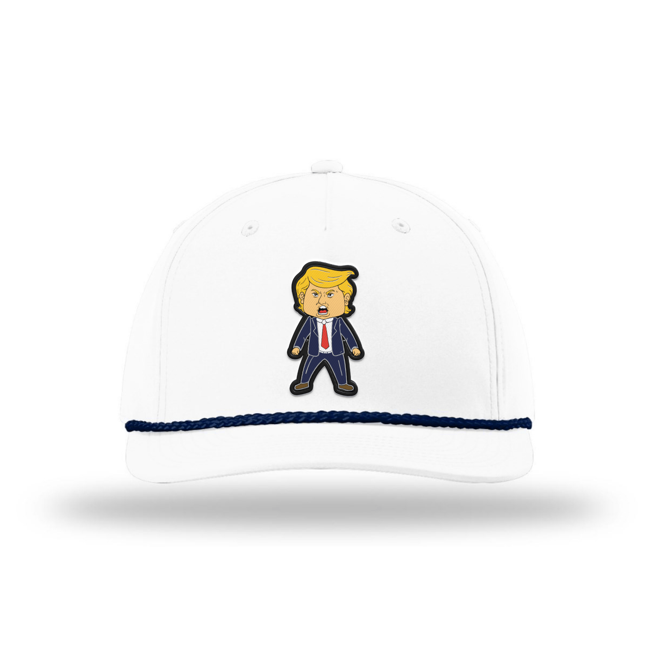 White/Navy Happy Trump Rope Hat maga trump