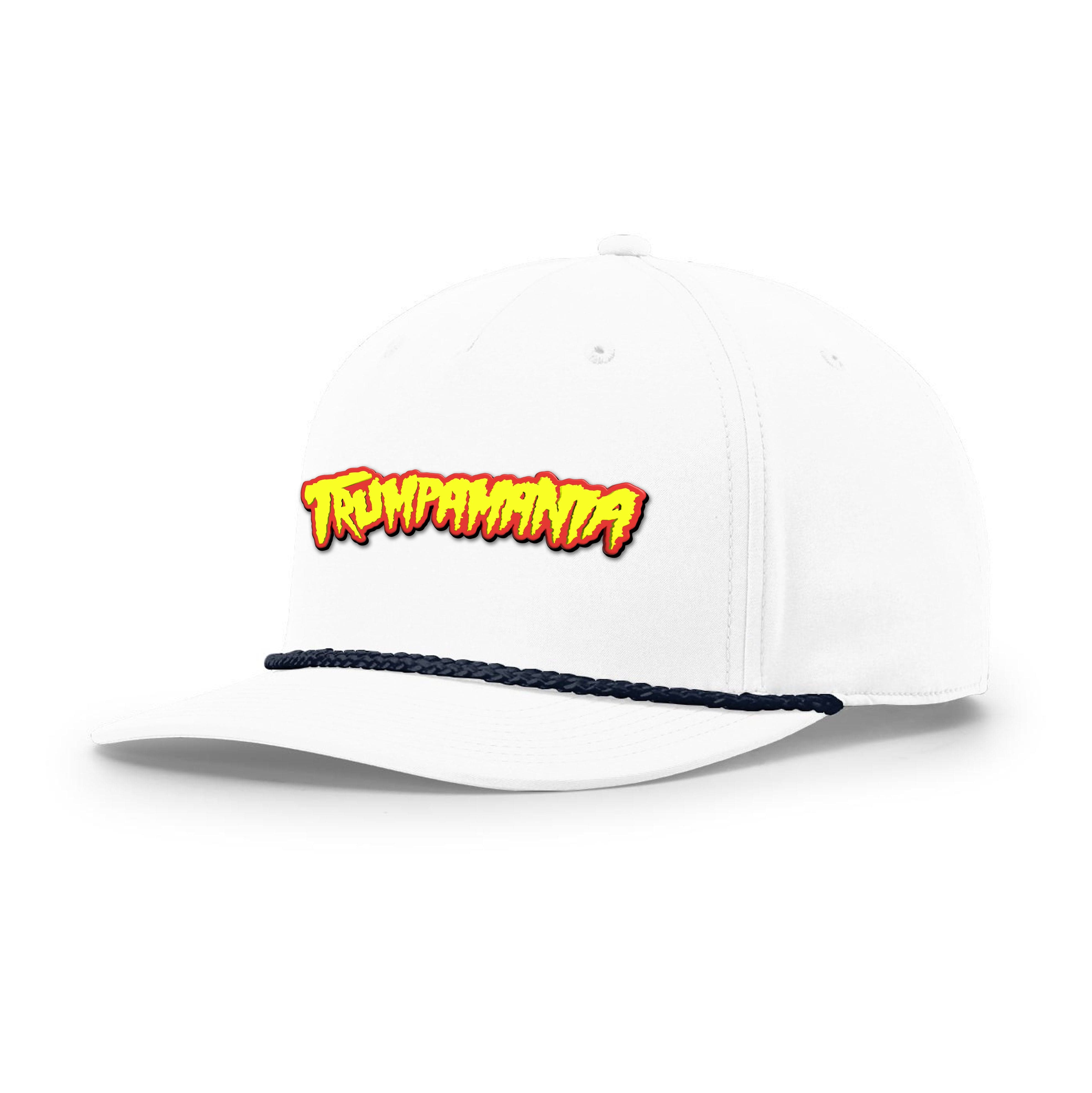 White/Navy Trumpamania Rope Hat maga trump