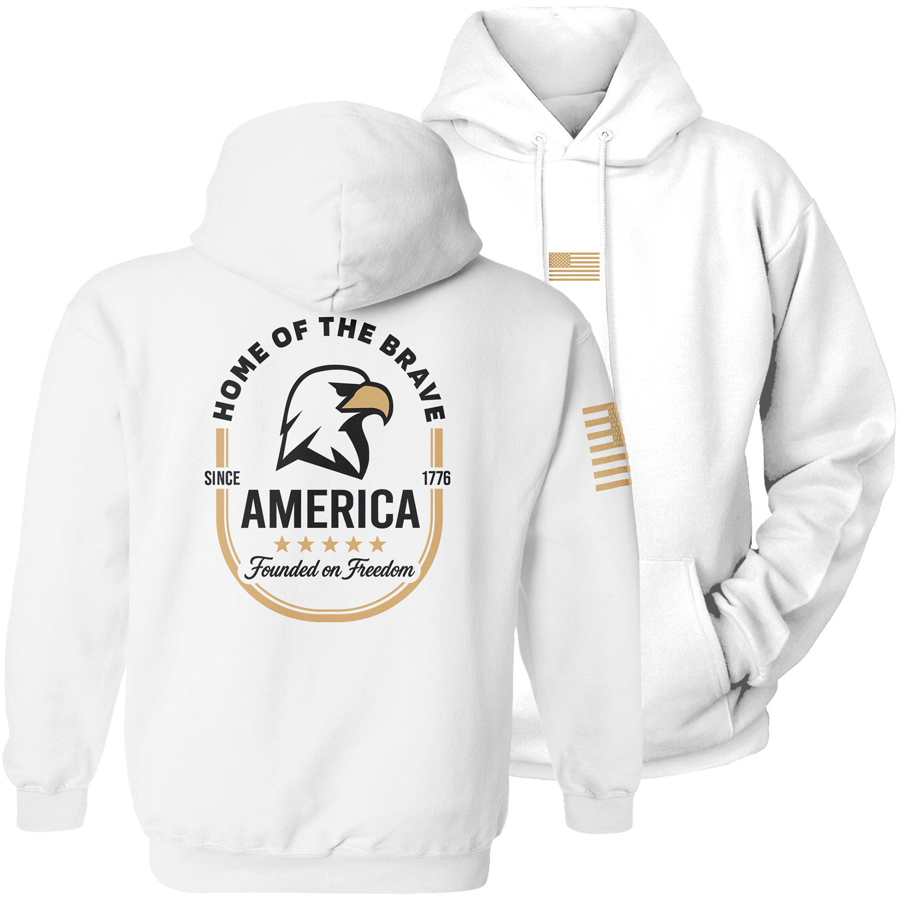 White / S America Founded on Freedom Hoodie maga trump