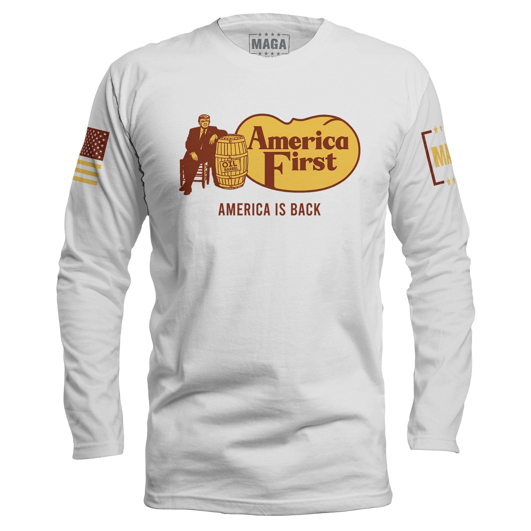 White / S America is Back Long Sleeve maga trump
