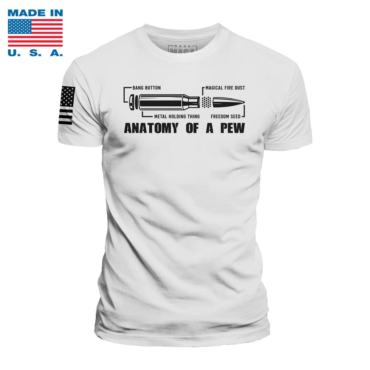 White / S Anatomy of Pewpew Made in the USA maga trump