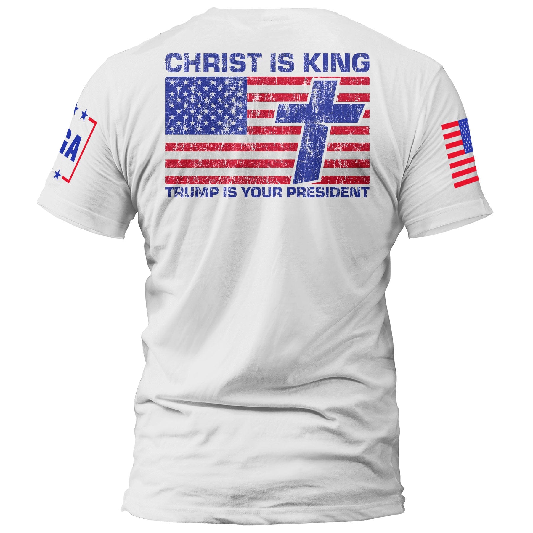 White / S Christ is King and Trump is President v1 maga trump