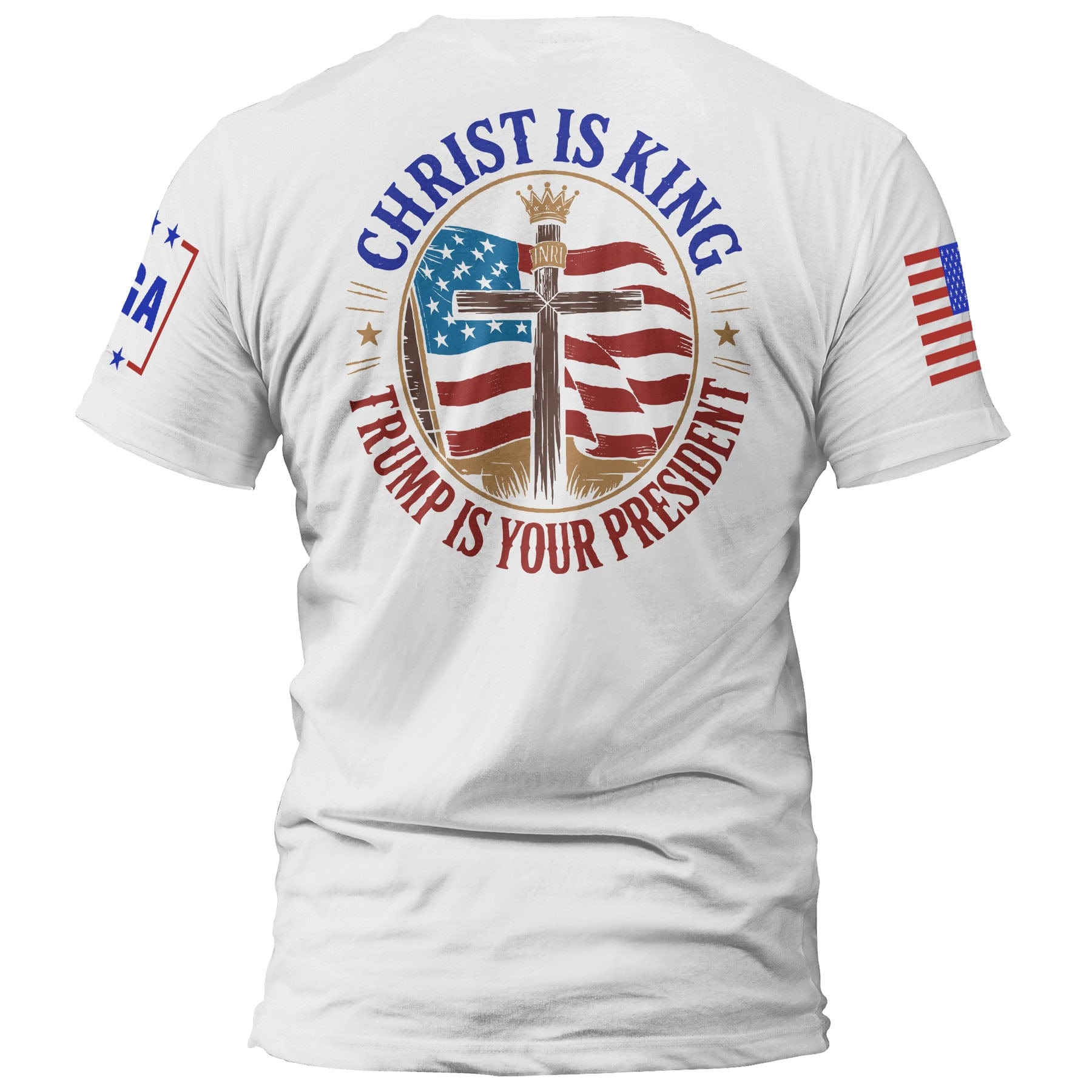 White / S Christ is King and Trump is President v3 maga trump