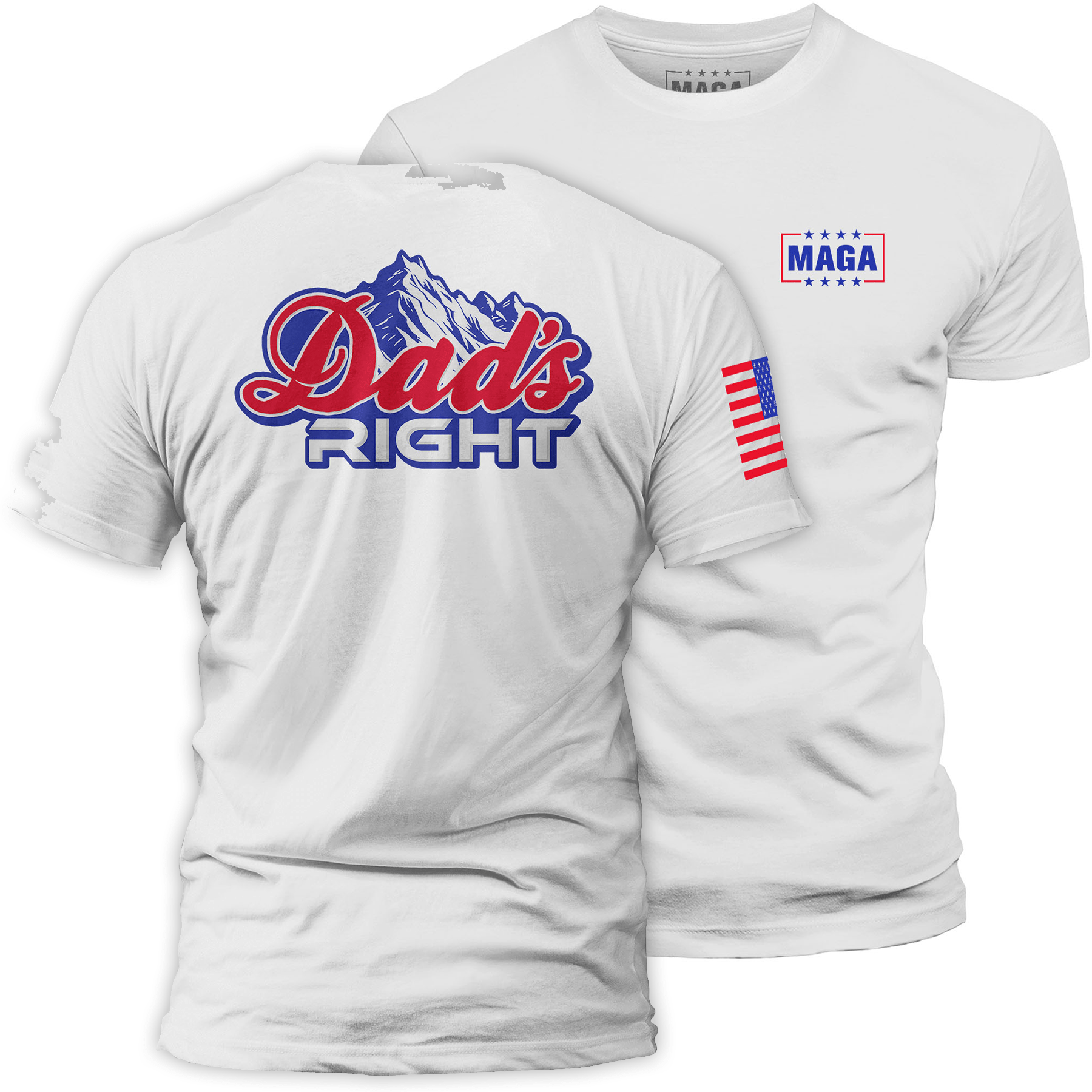 White / S Dads Right maga trump