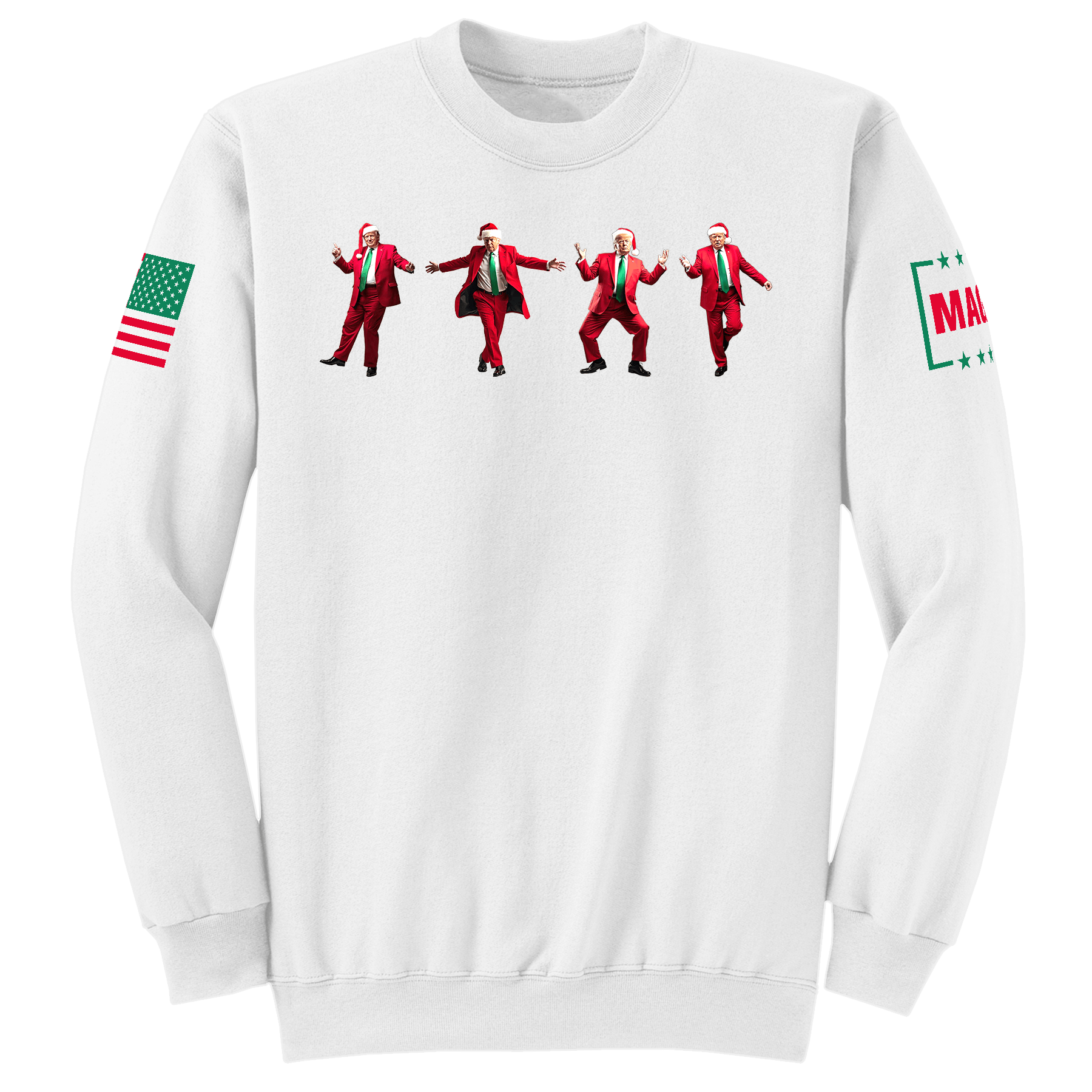 White / S Dancing Trump Sweatshirt V1 maga trump