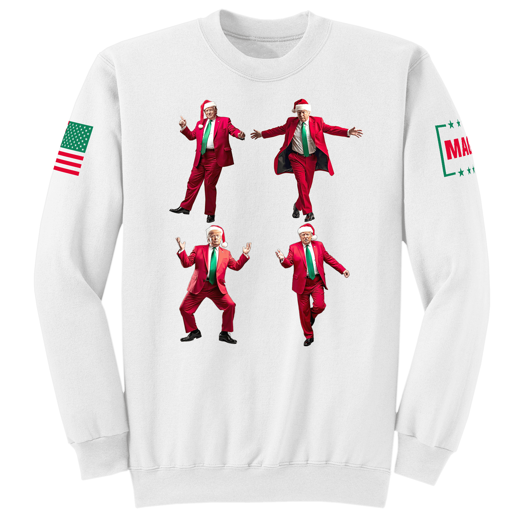 White / S Dancing Trump Sweatshirt V2 maga trump