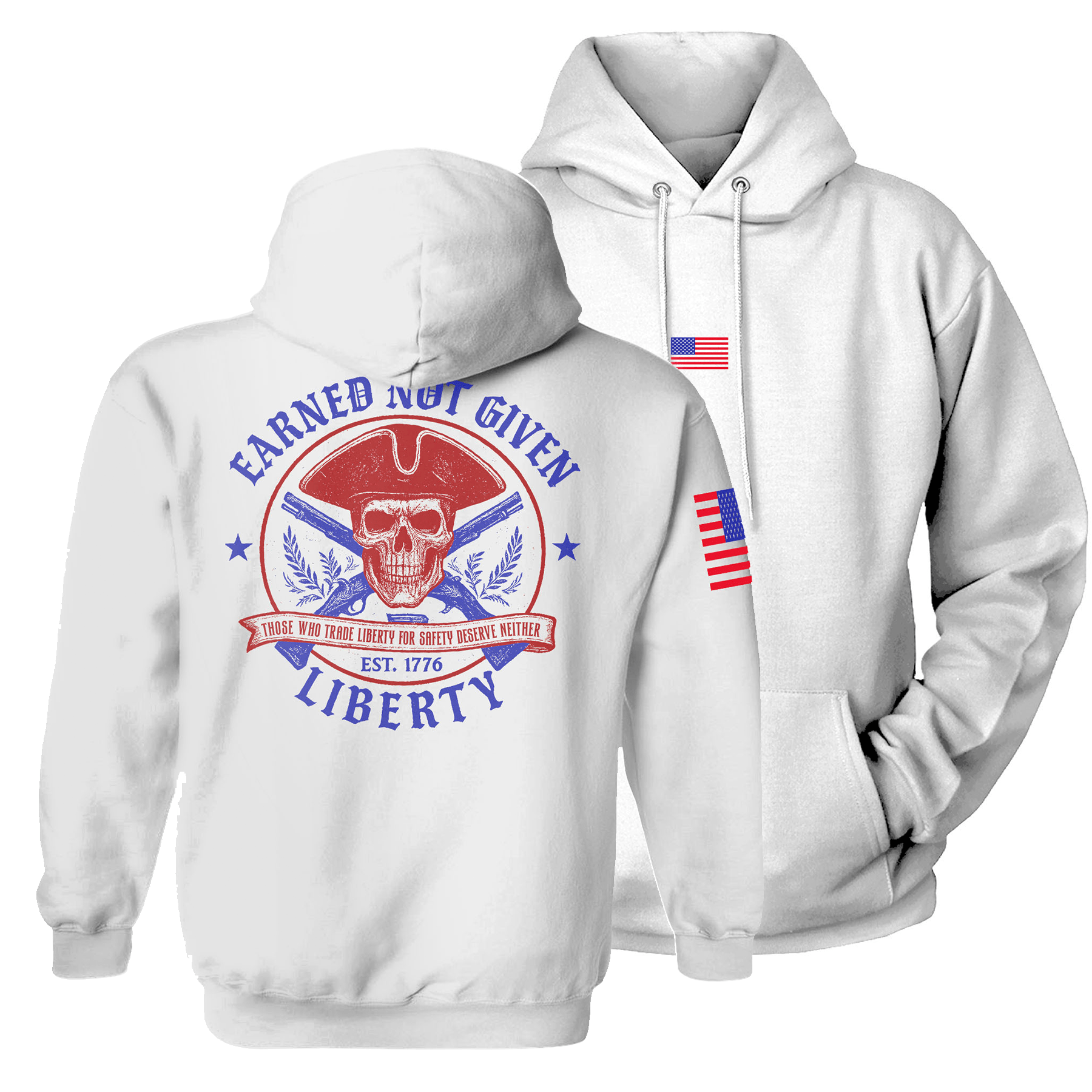 White / S Earned Not Given Hoodie maga trump