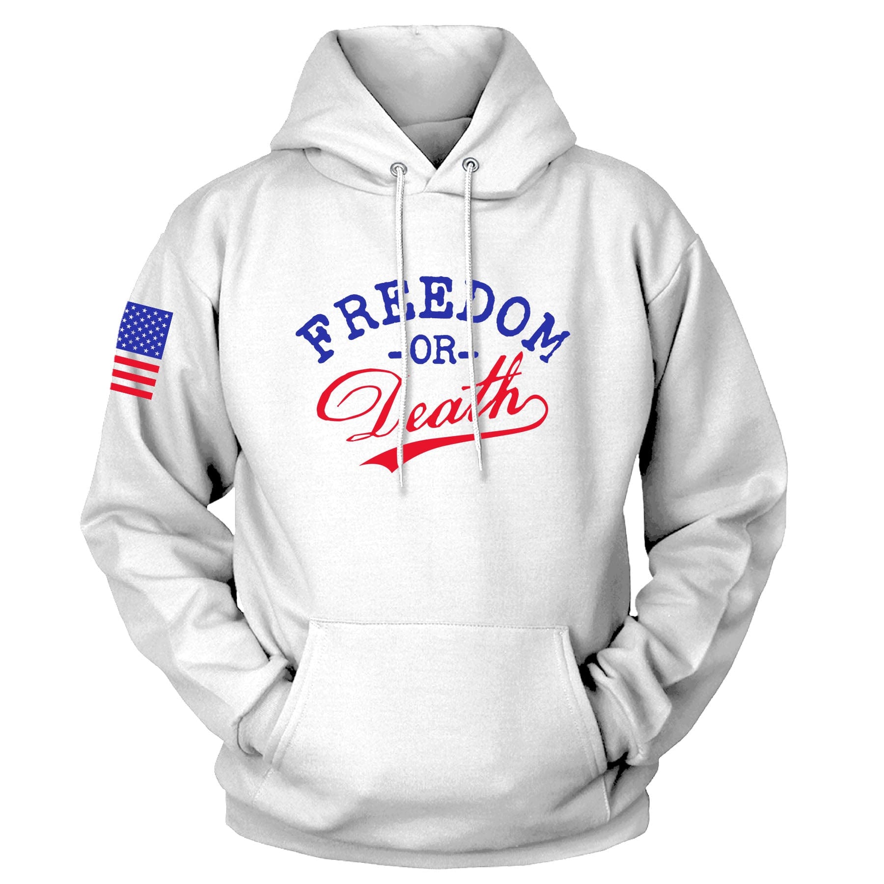 White / S Freedom or Death Hoodie maga trump