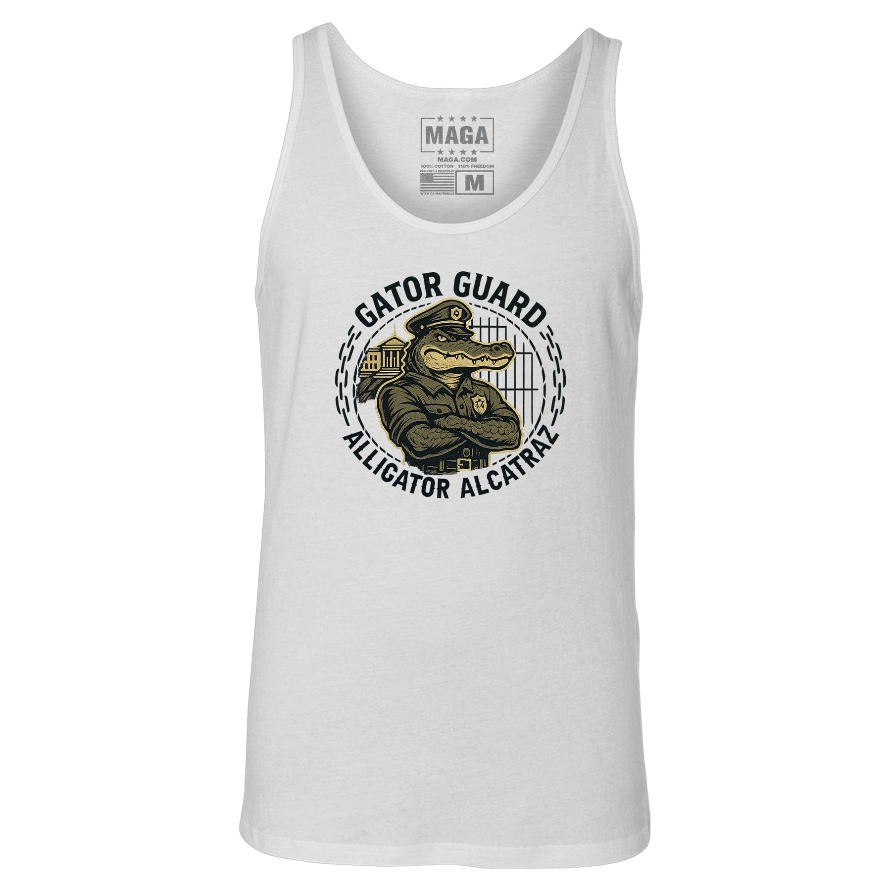 White / S Gator Guard Tank Top maga trump