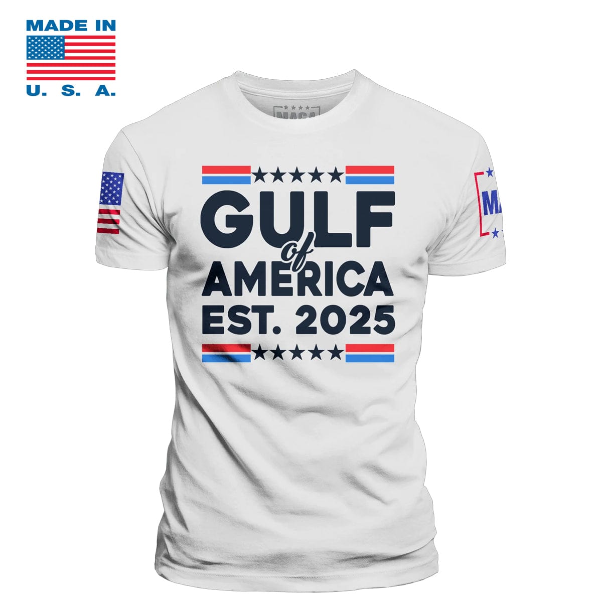 White / S Gulf of America 2025 Made in the USA maga trump
