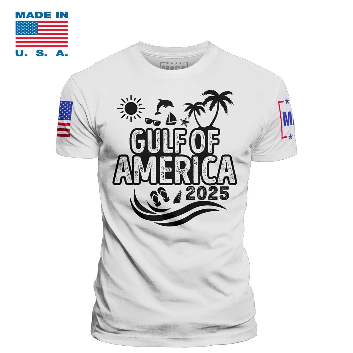 White / S Gulf of America 2025 v2 Made in the USA maga trump