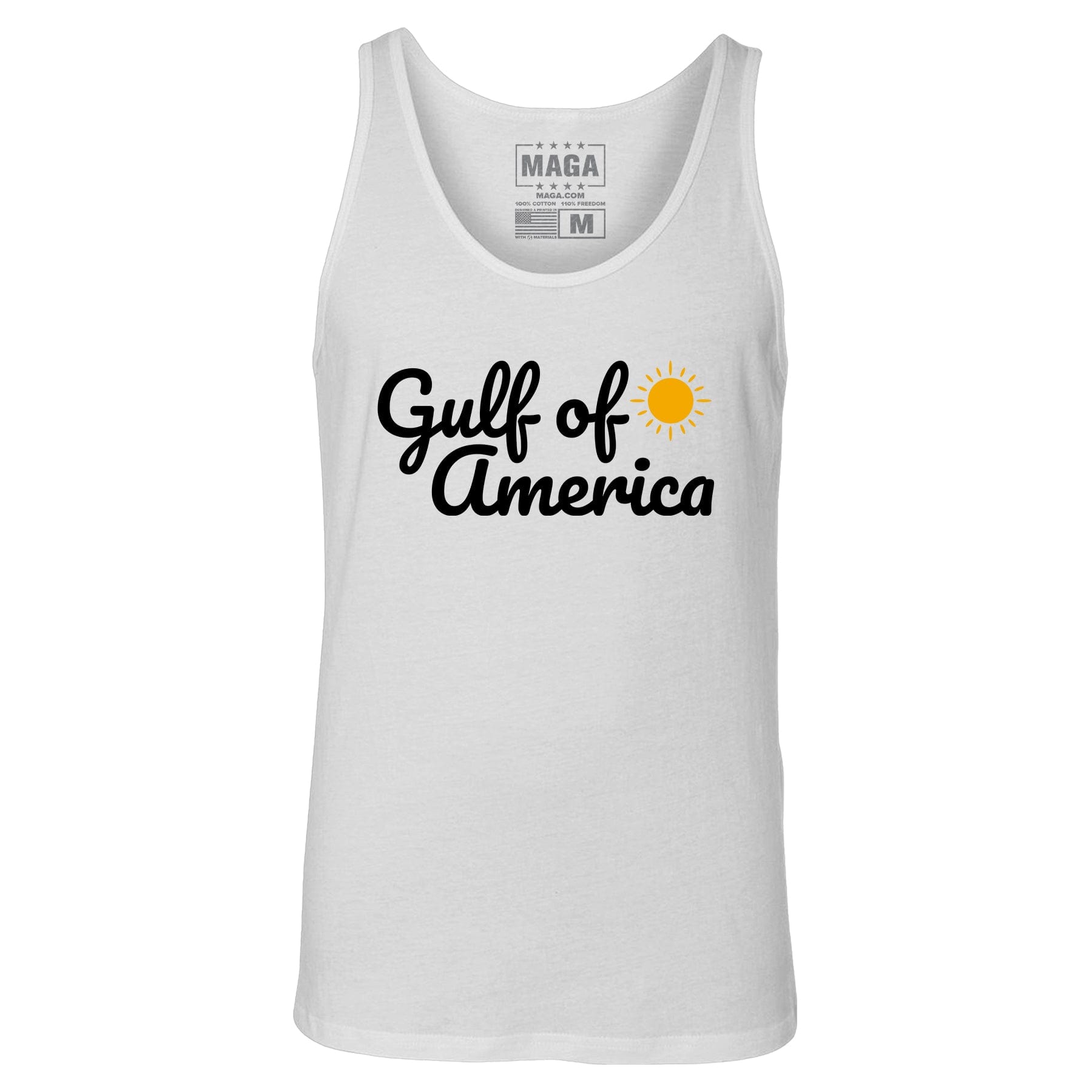 White / S Gulf of America Sunshine Tank Top maga trump