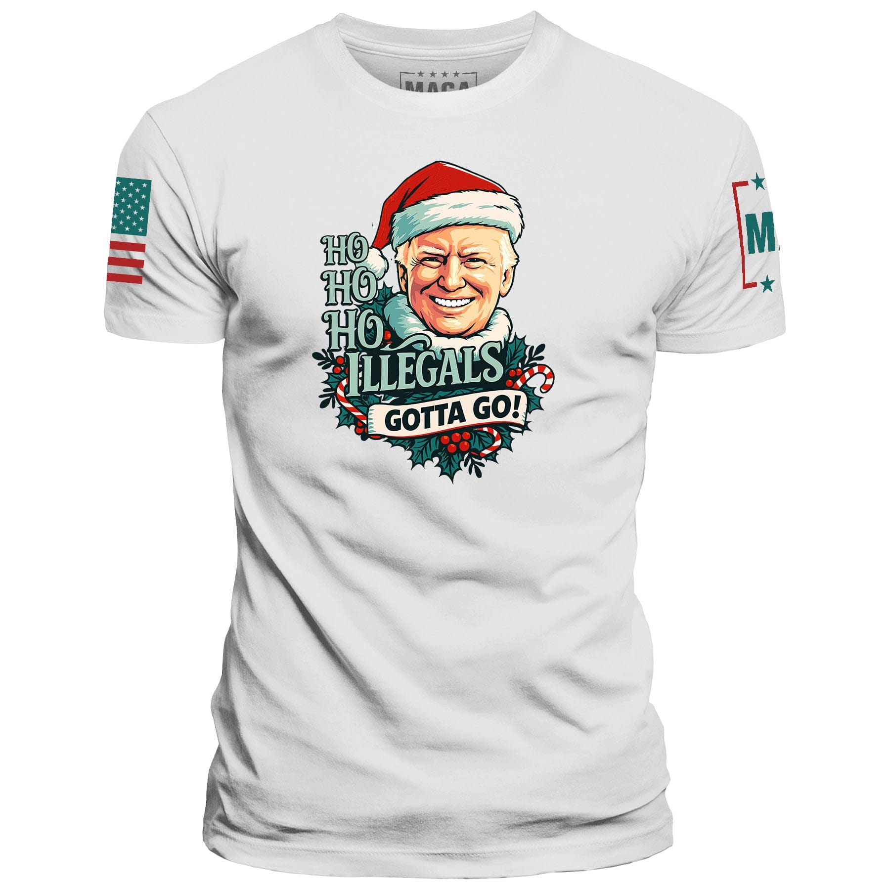 White / S Ho Ho Ho Illegals Gotta Go maga trump