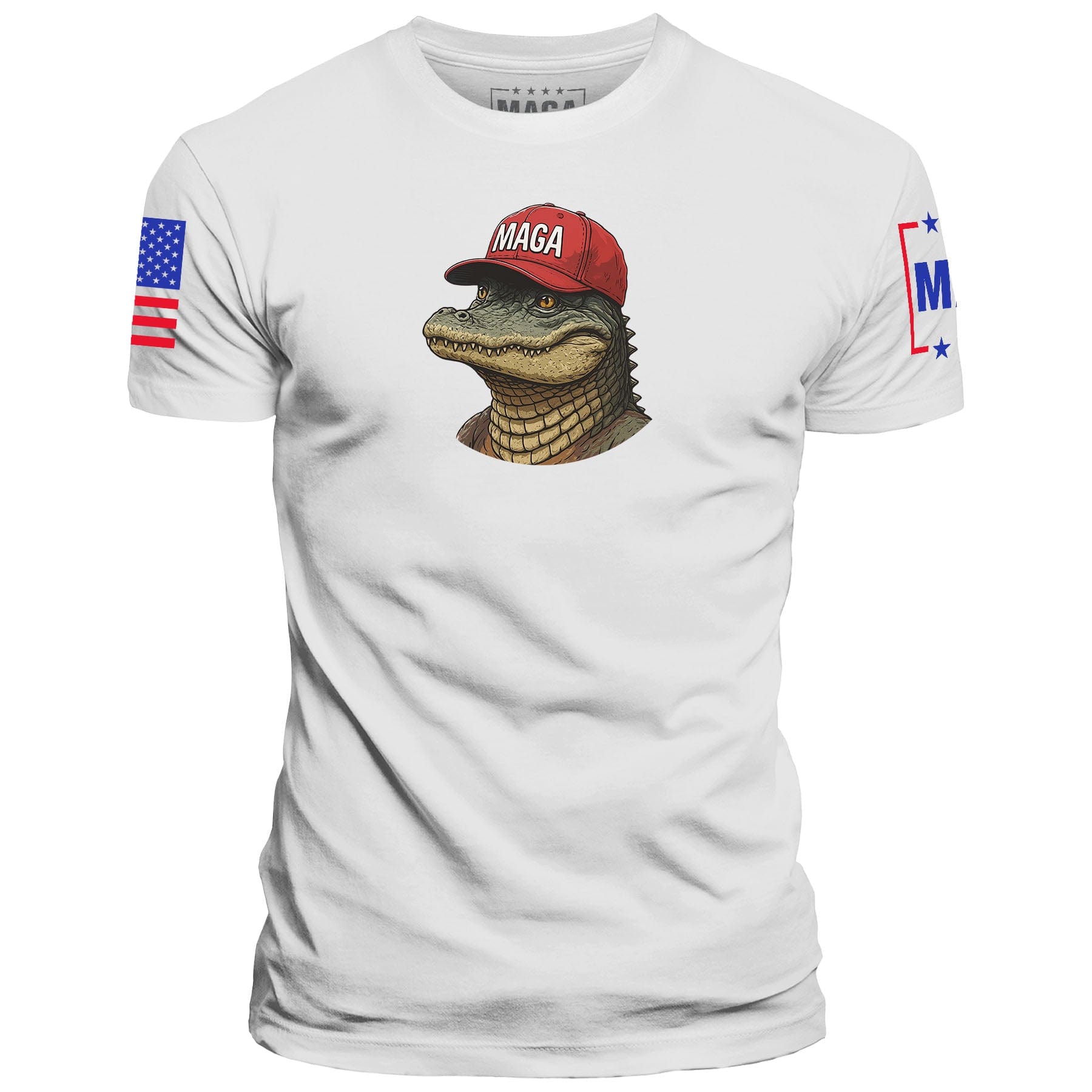 White / S Make Alligators Great Again v2 maga trump
