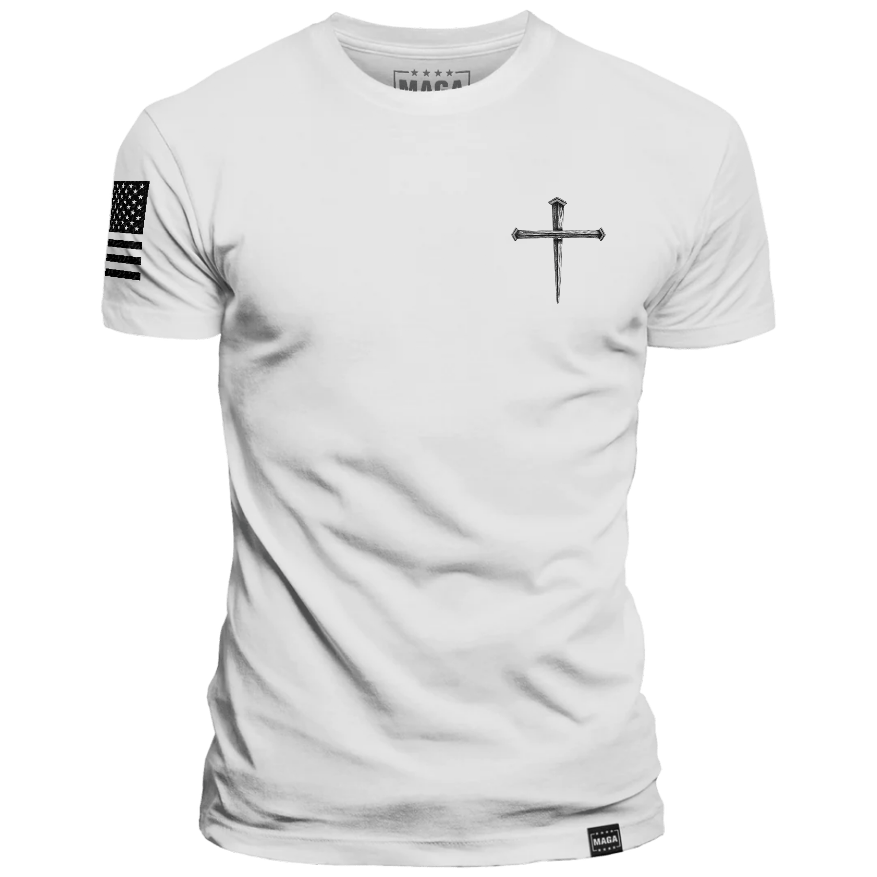 White / S Make America Holy Again Stake Cross maga trump