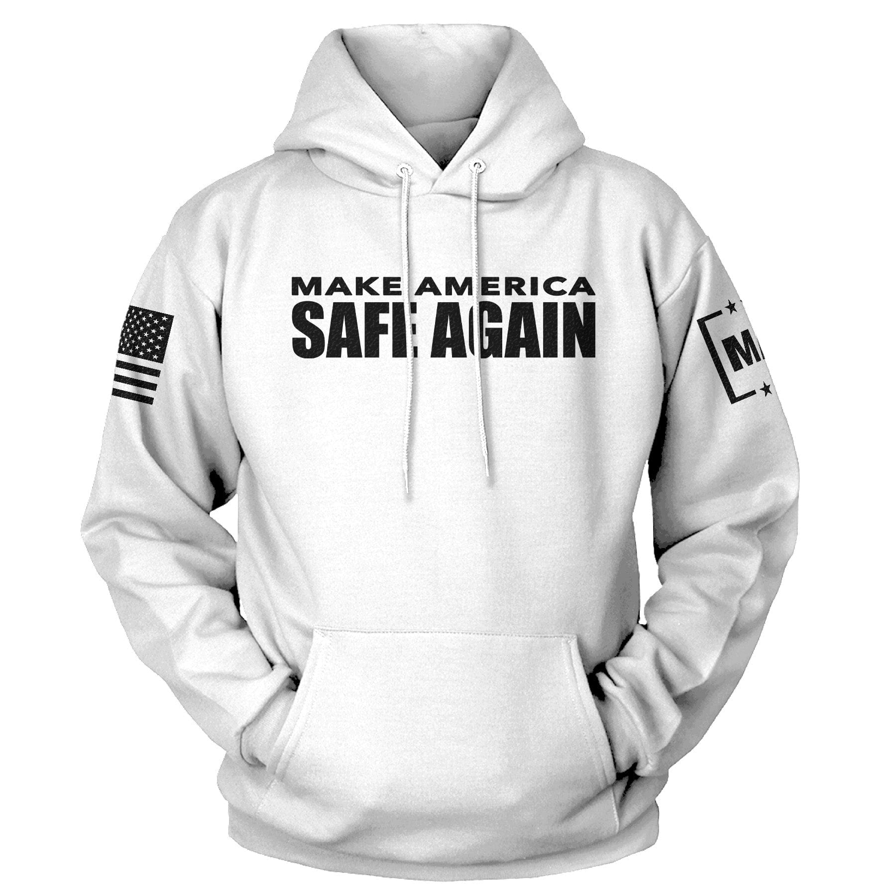 White / S MAKE AMERICA SAFE AGAIN Hoodie maga trump