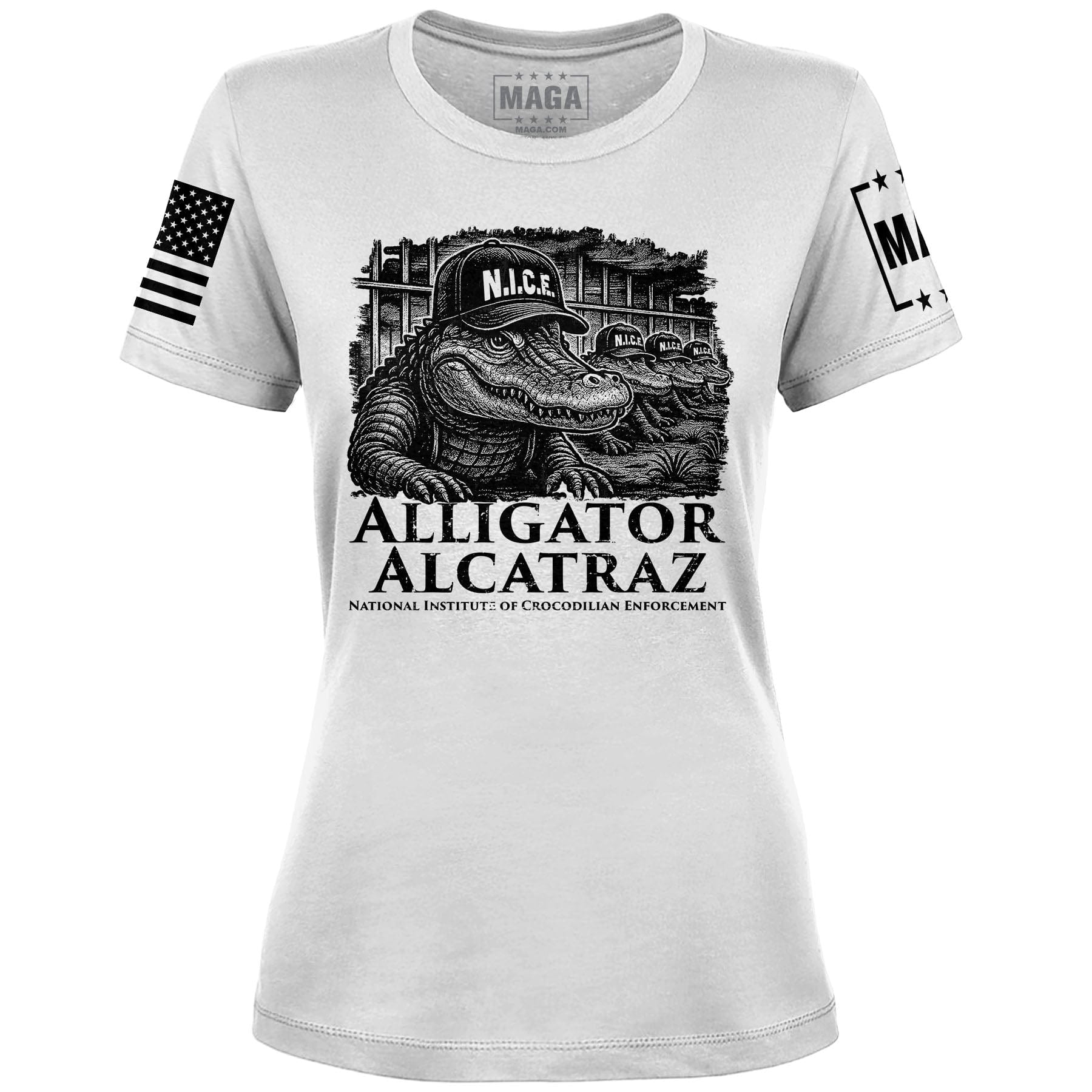 White / S N.I.C.E. - Alligator Alcatraz Ladies Tee maga trump