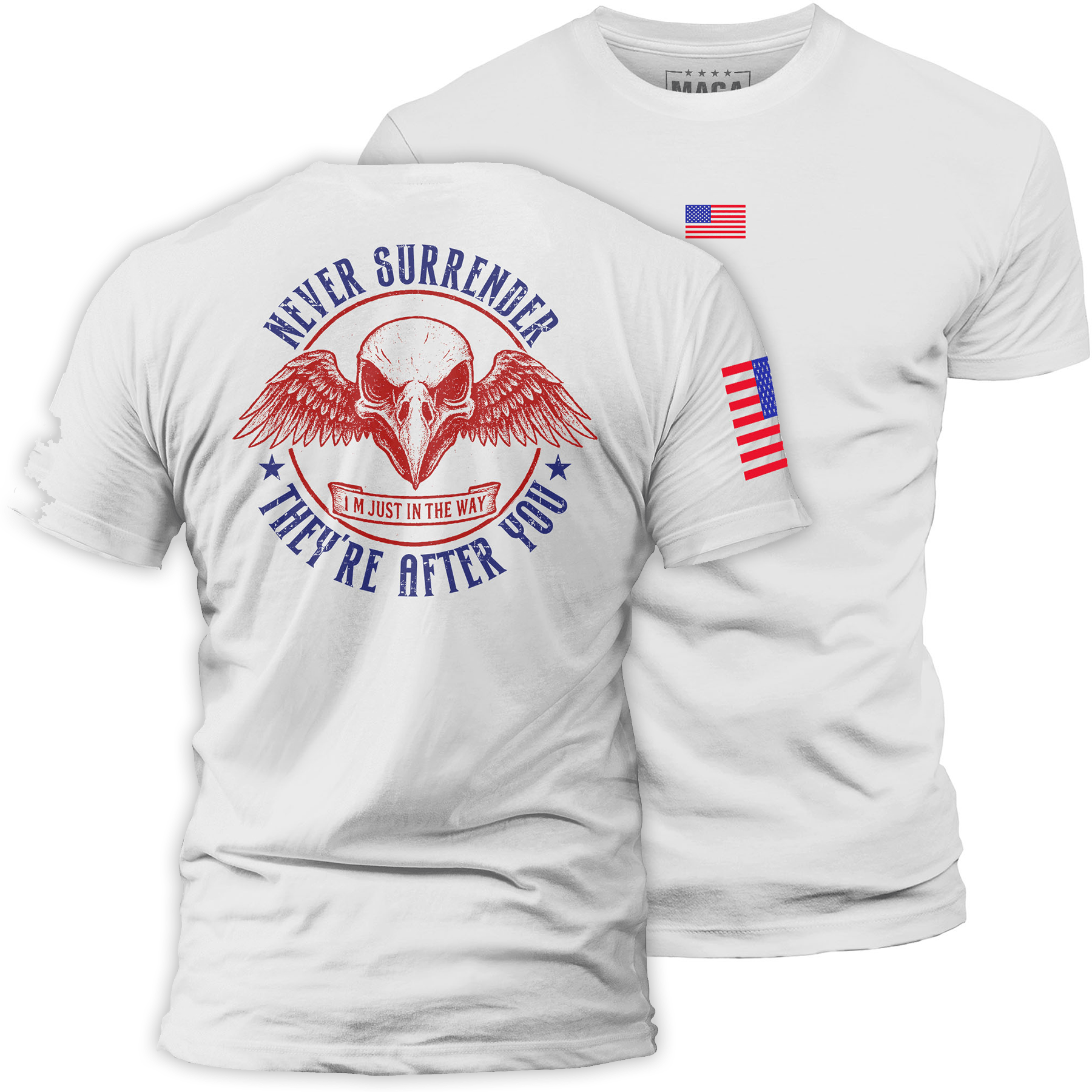 White / S Never Surrender maga trump