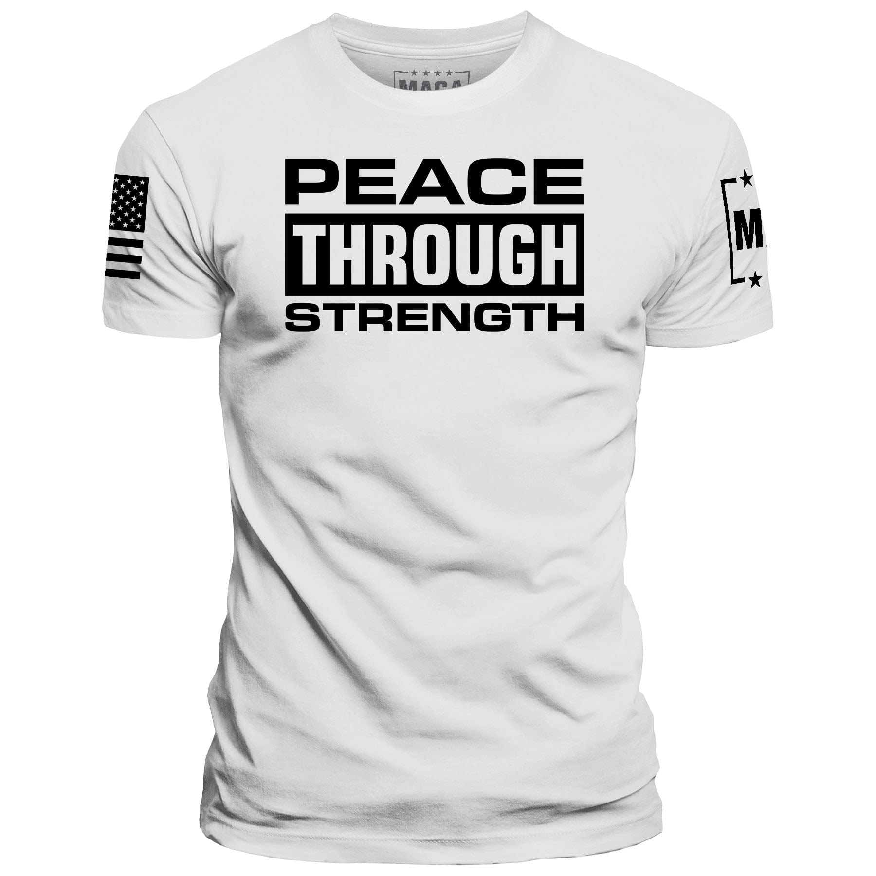 White / S Peace through Strength v2 maga trump