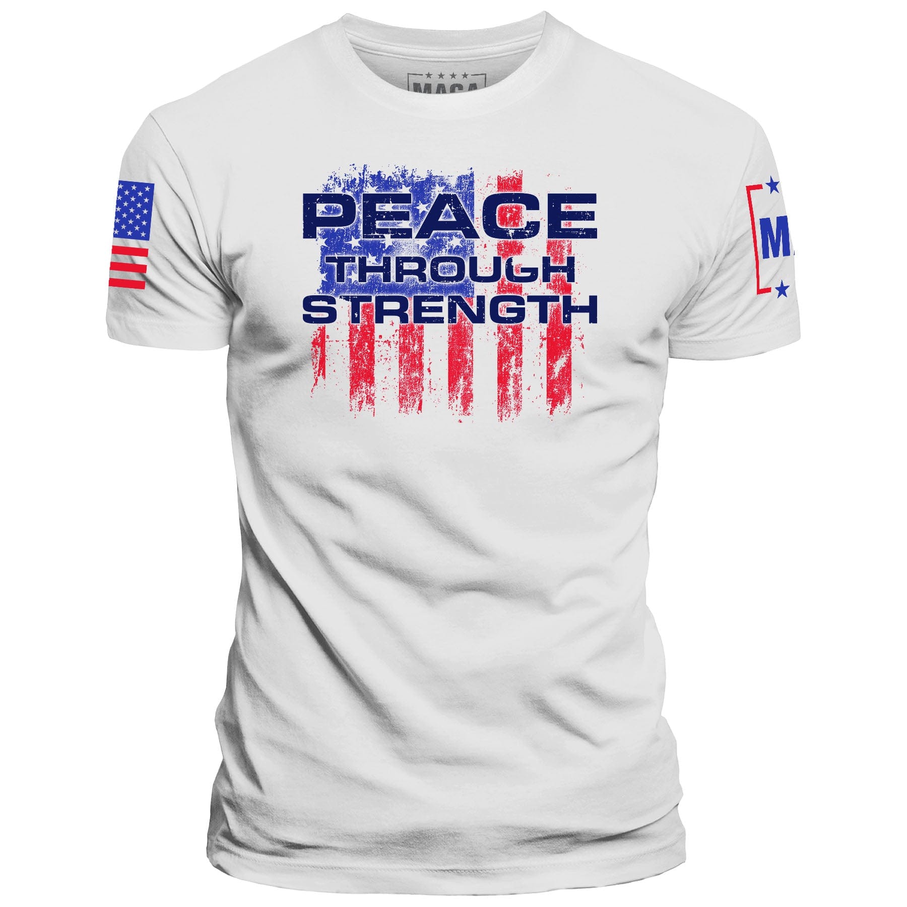 White / S Peace through Strength v3 maga trump
