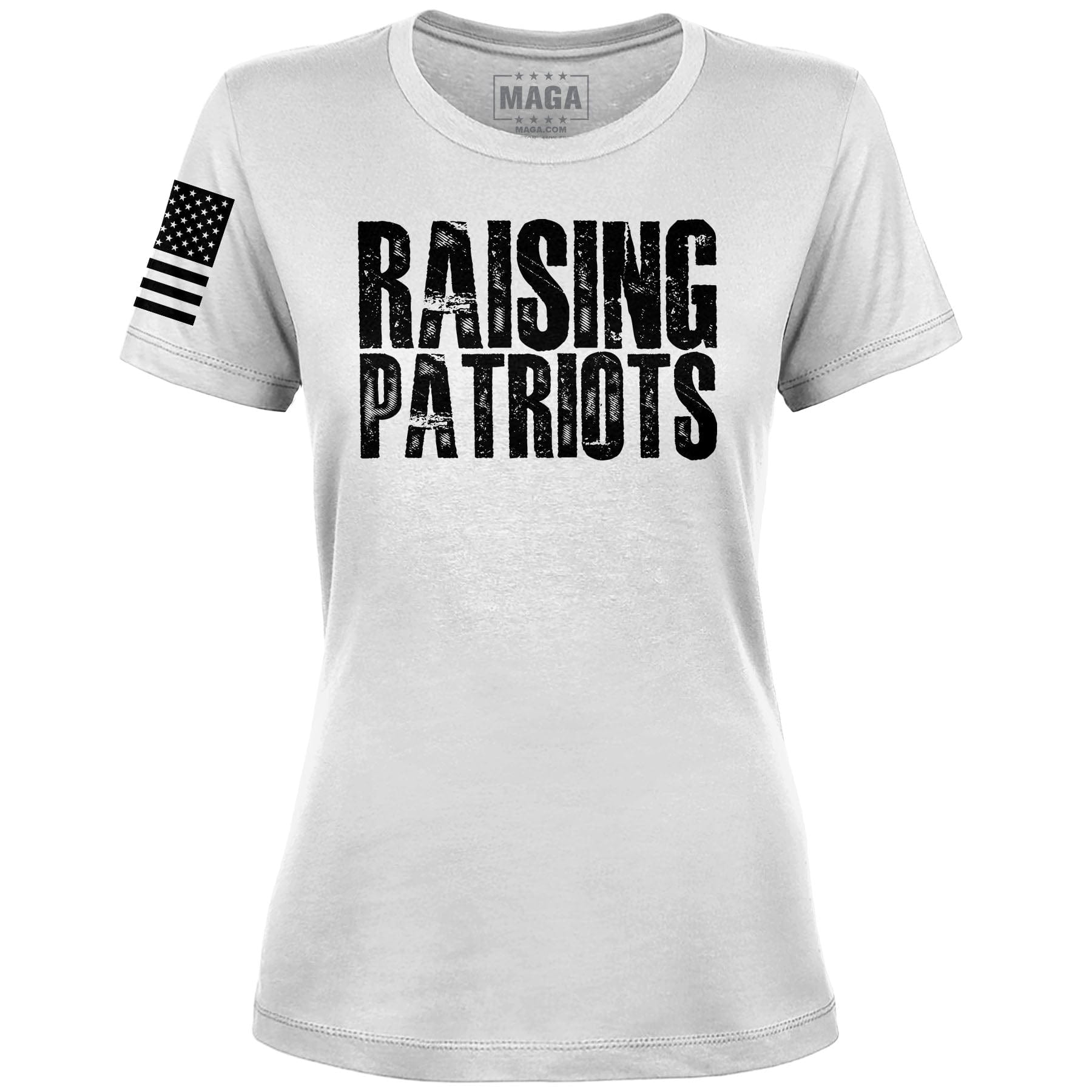 White / S Raising Patriots Ladies Tee maga trump