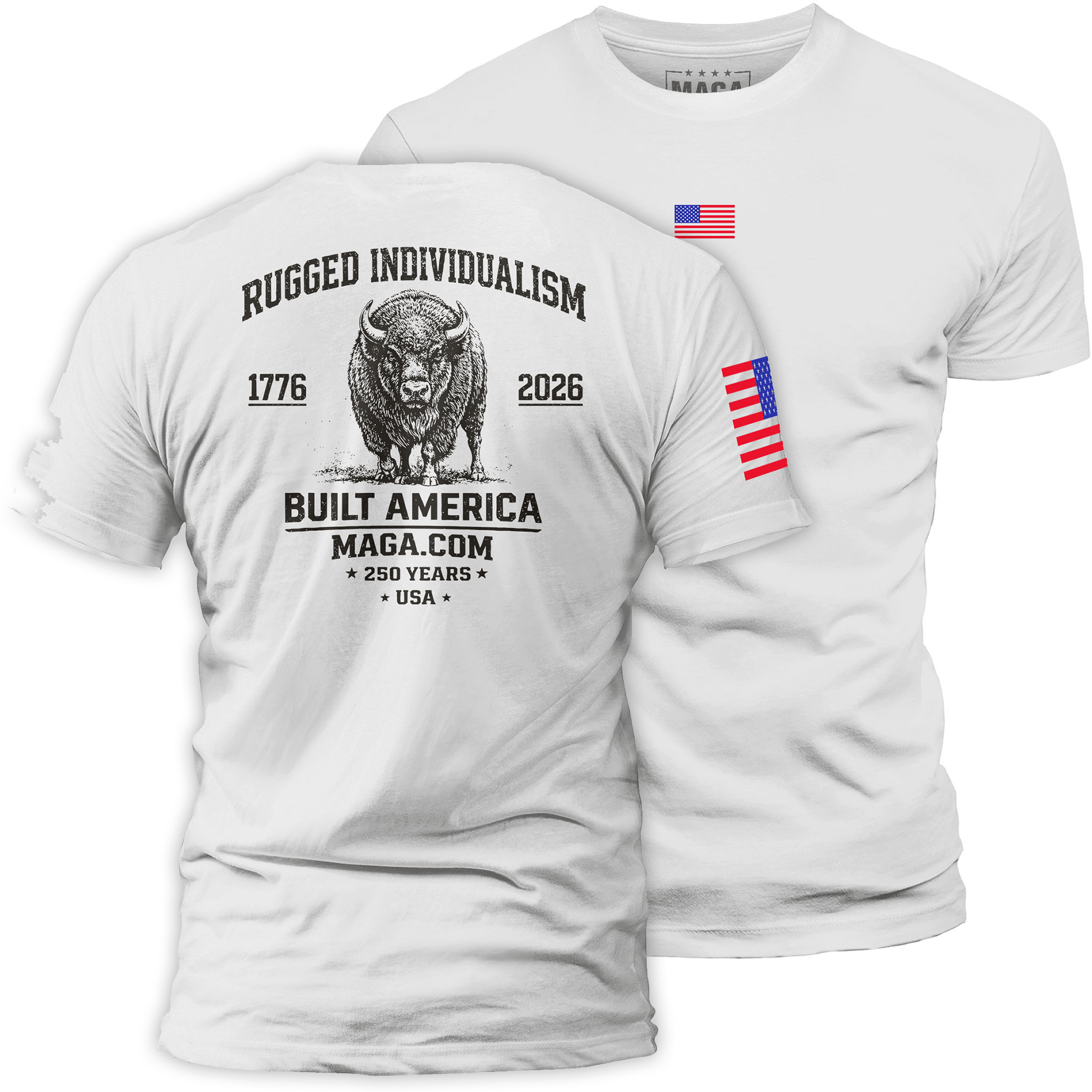 White / S Rugged Individualism maga trump