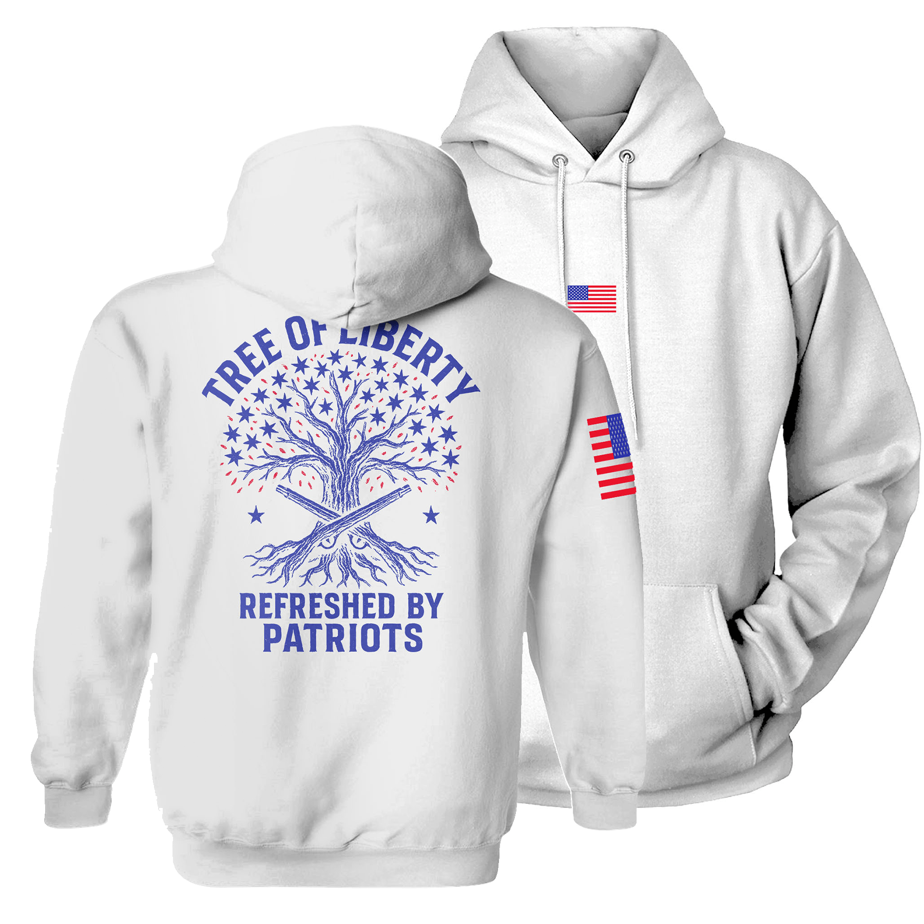 White / S Tree of Liberty Hoodie maga trump