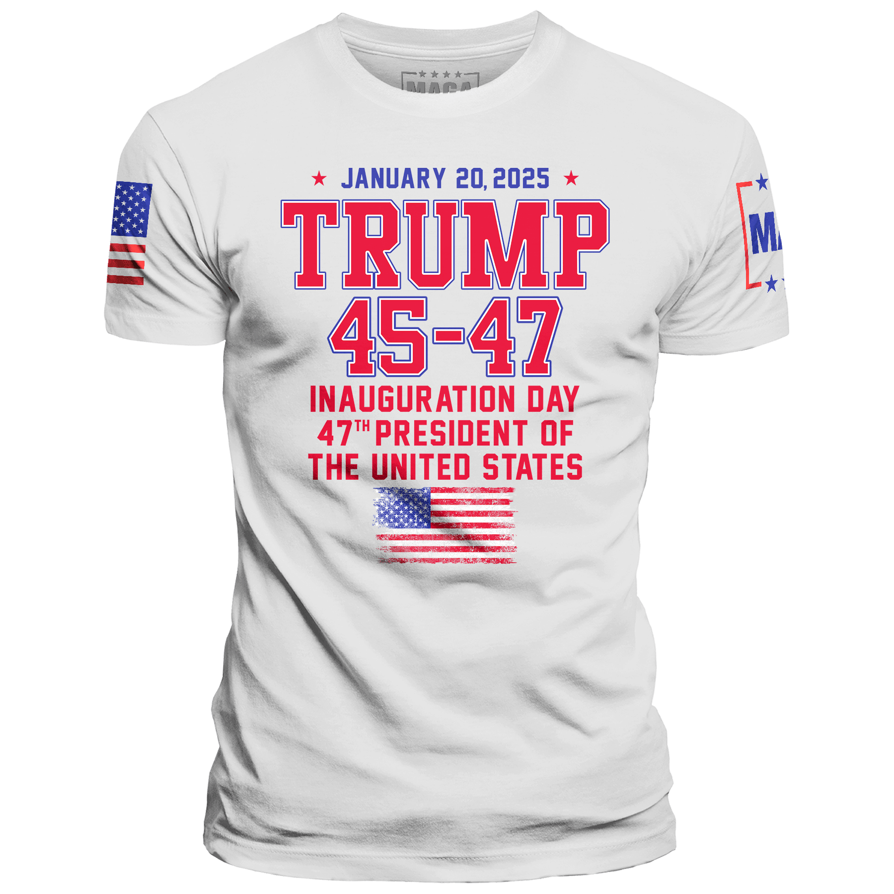 White / S TRUMP 45-47 maga trump
