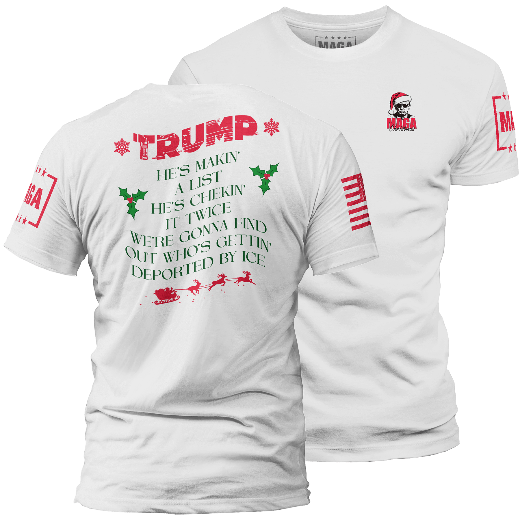 White / S Trump Santa - Making A List maga trump