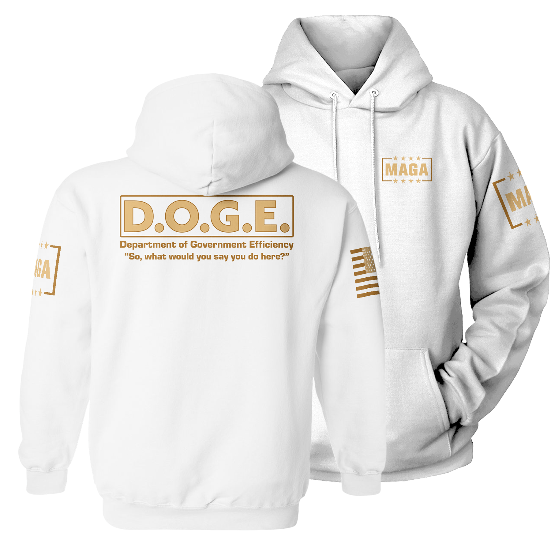 White / XS D.O.G.E Hoodie maga trump