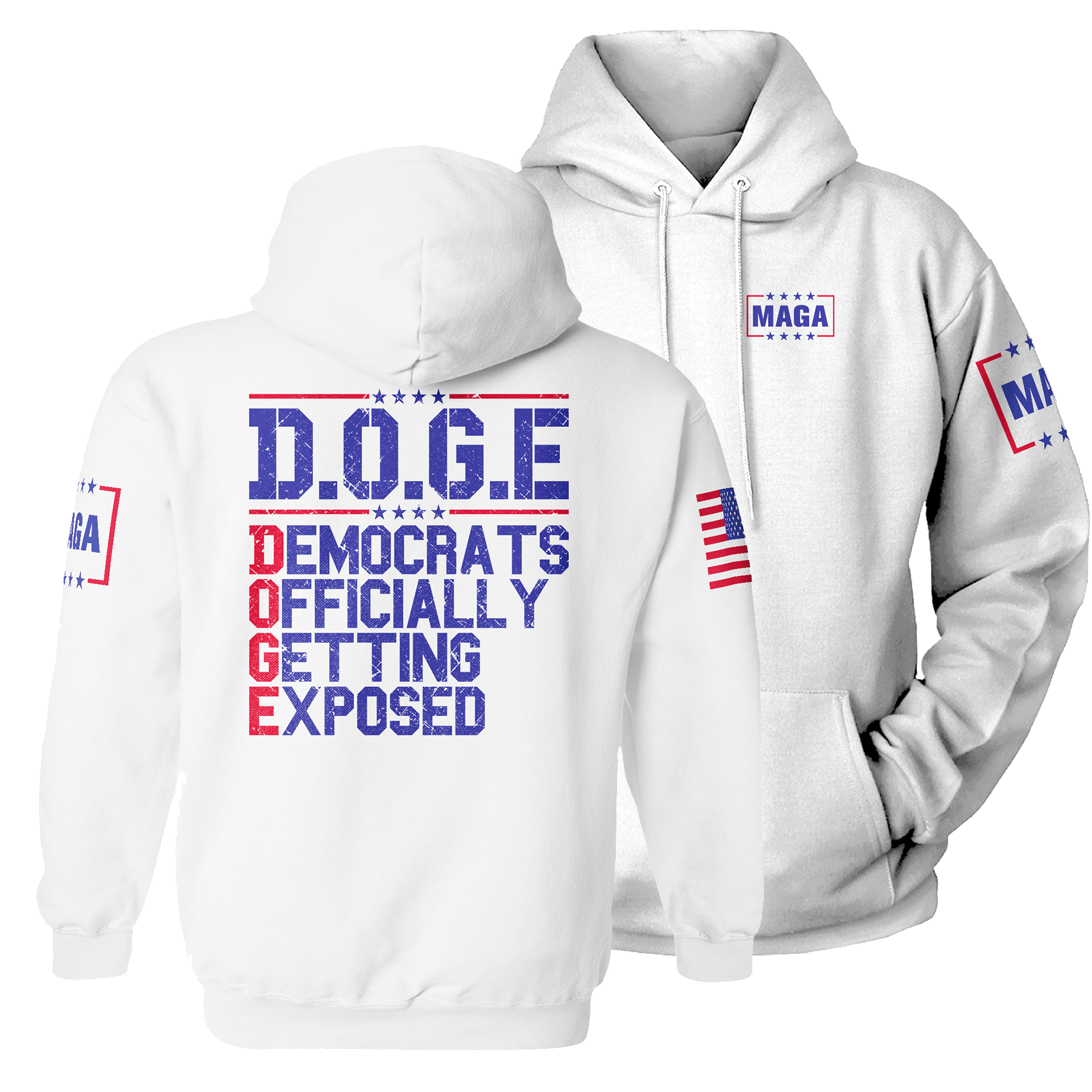 White / XS Democrats Officially Getting Exposed Hoodie maga trump