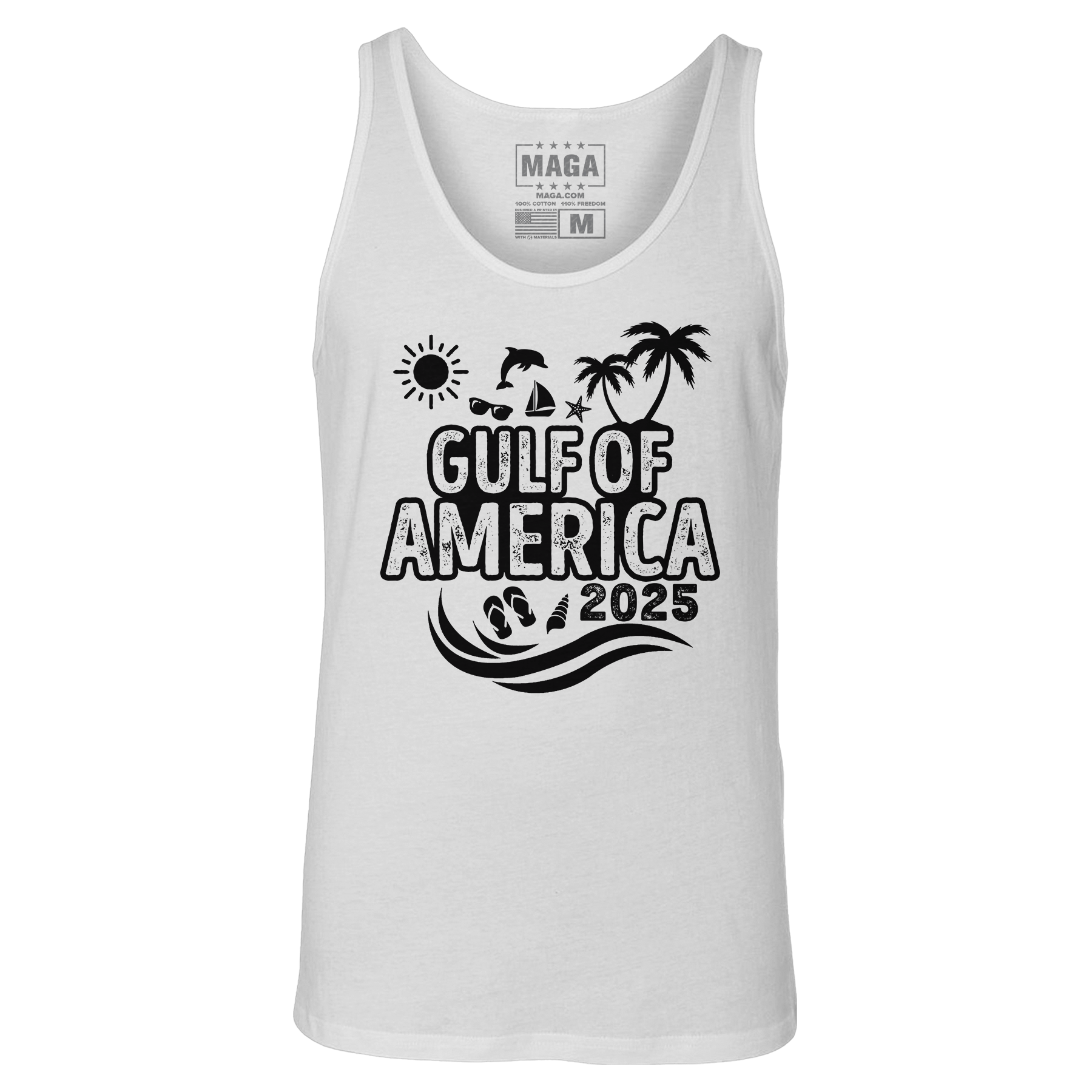White / XS Gulf of America 2025 v2 Tank Top maga trump