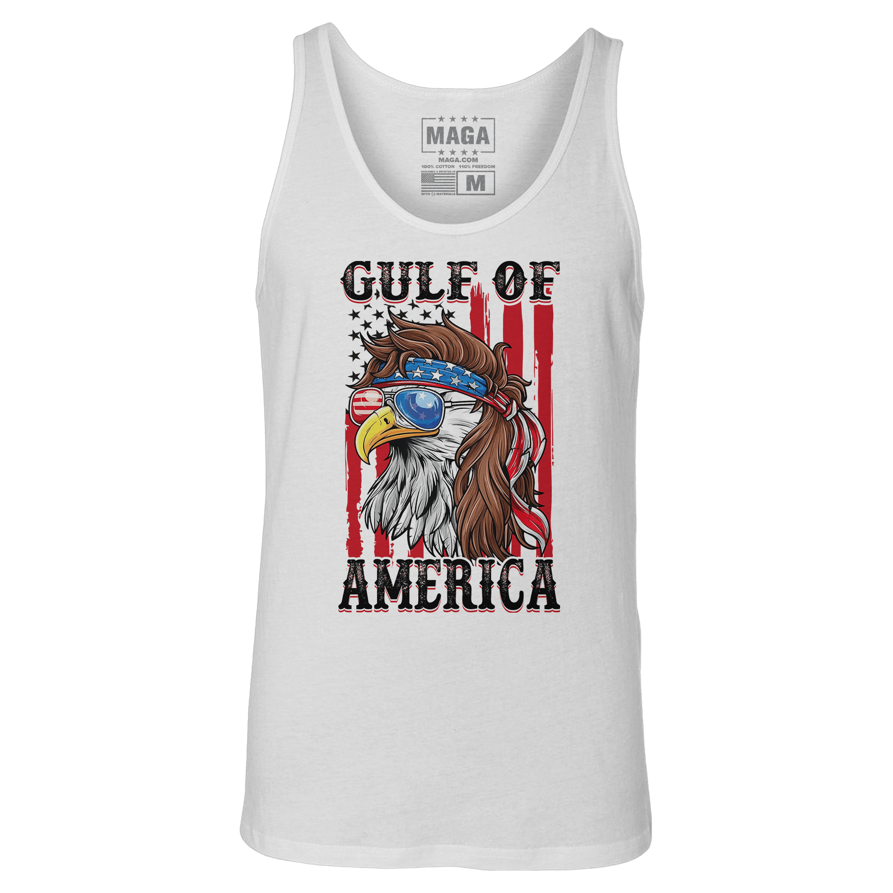 White / XS Gulf of America Eagle Tank Top maga trump