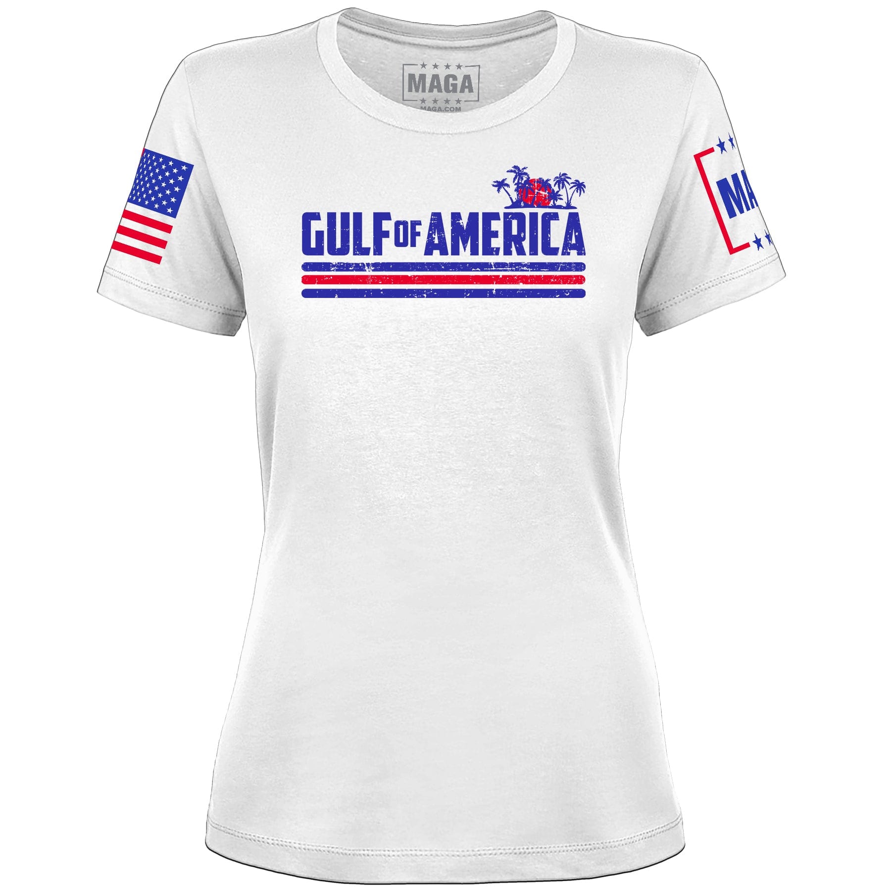 White / XS Gulf of America Vintage Ladies Tee maga trump