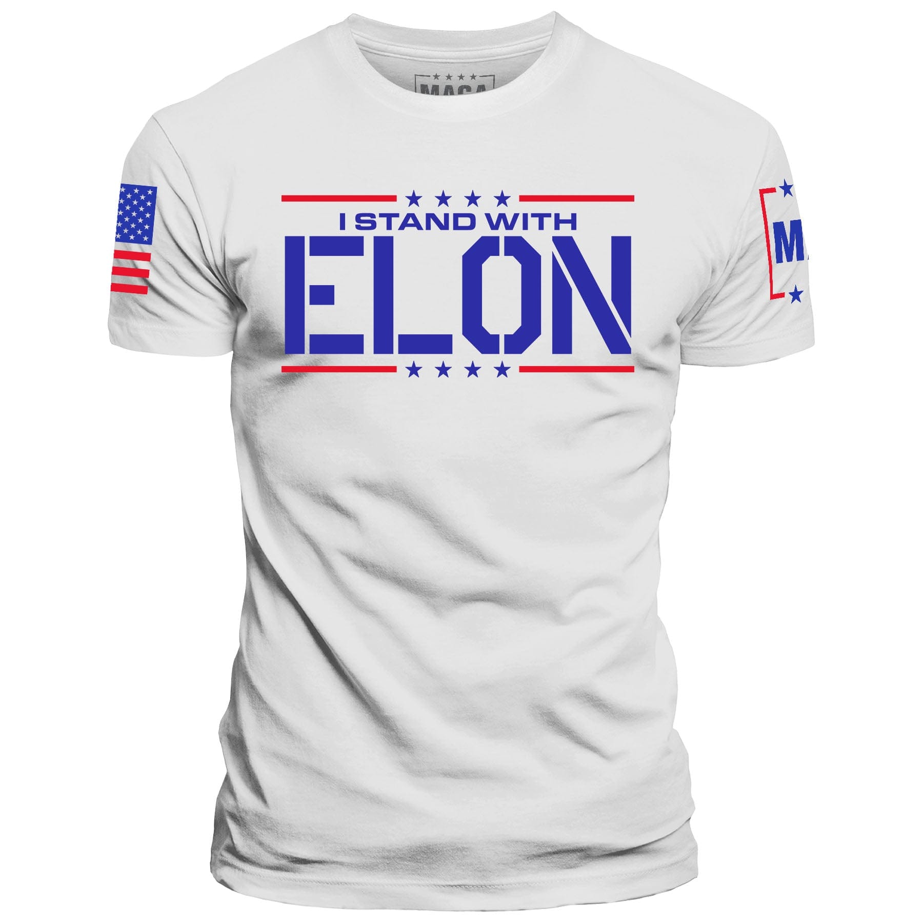 White / XS I Stand With Elon maga trump