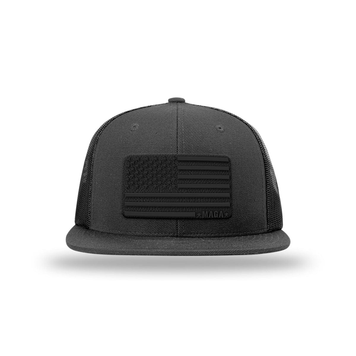 Wool blend flatbill trucker / Black MAGA Flag Patch Flat Bill Hat maga trump